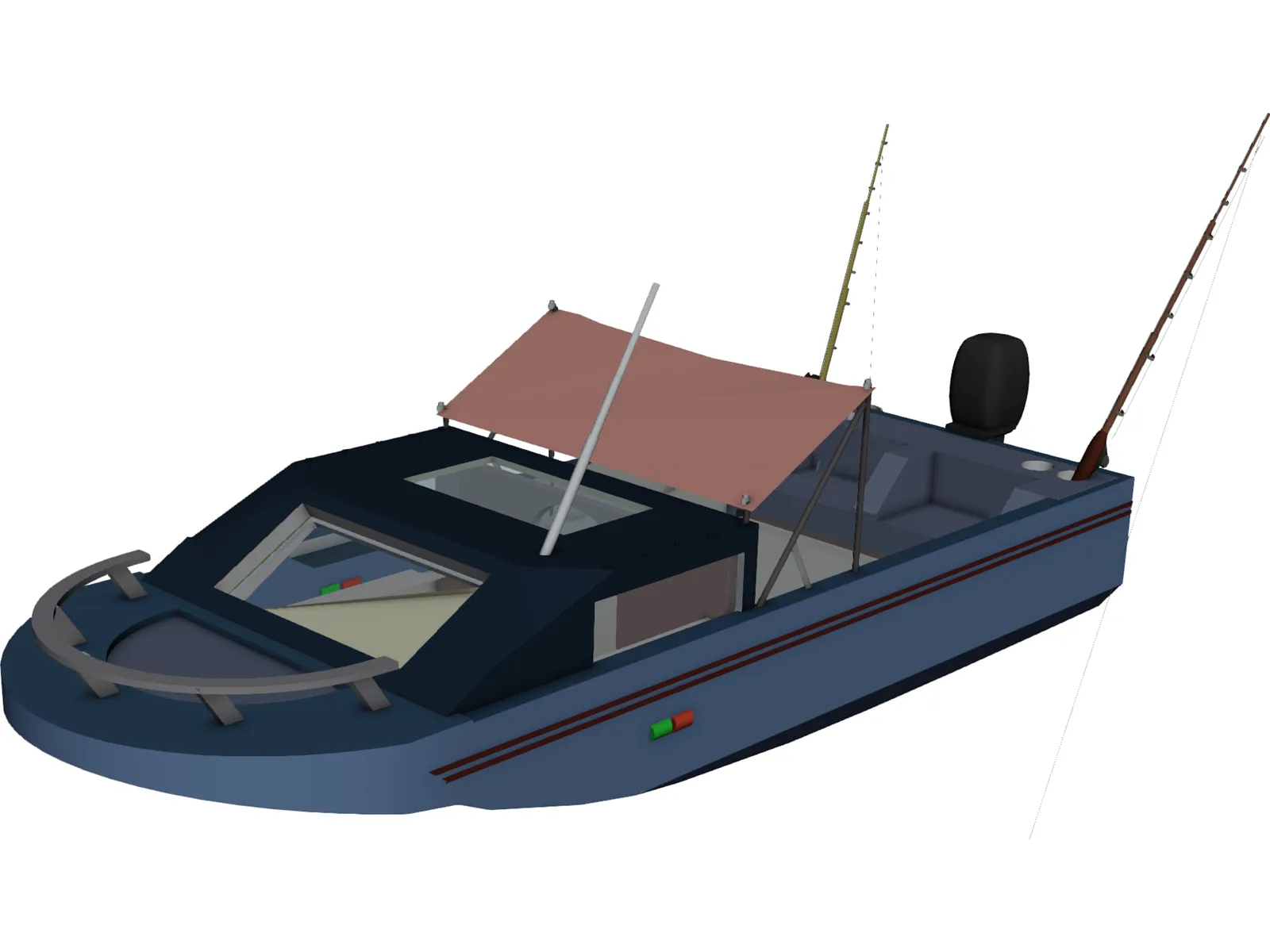 Fishing Boat 3D Model main preview