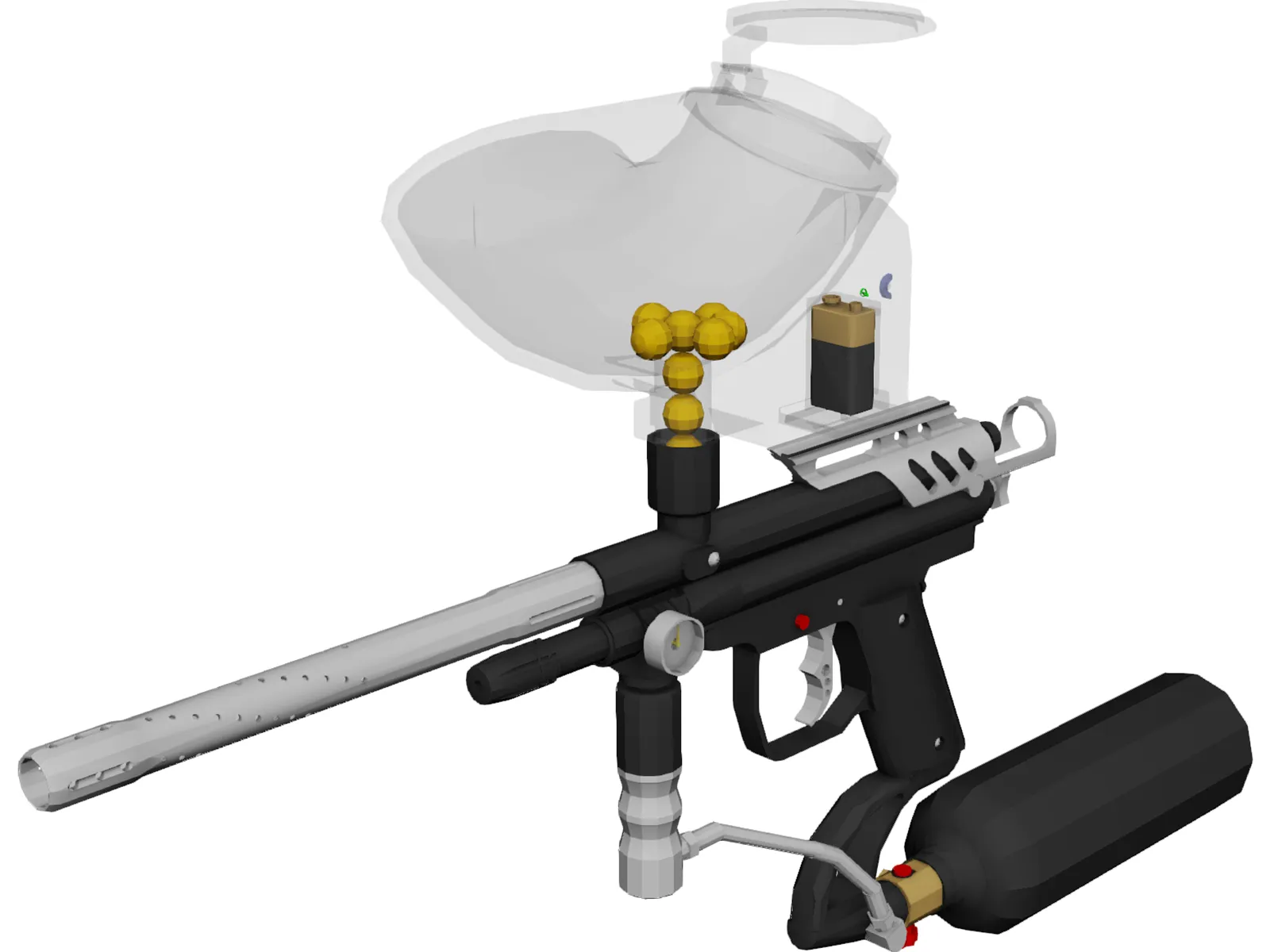 Paintball Gun 3D Model main preview