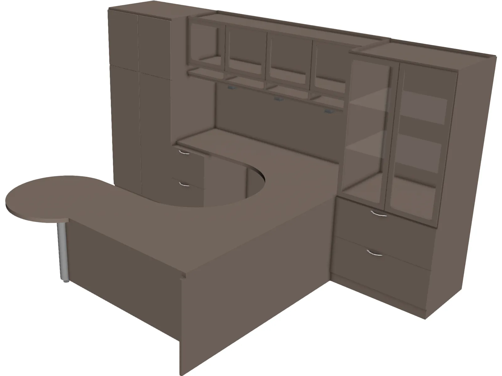 Executive Office Desk 3D Model main preview