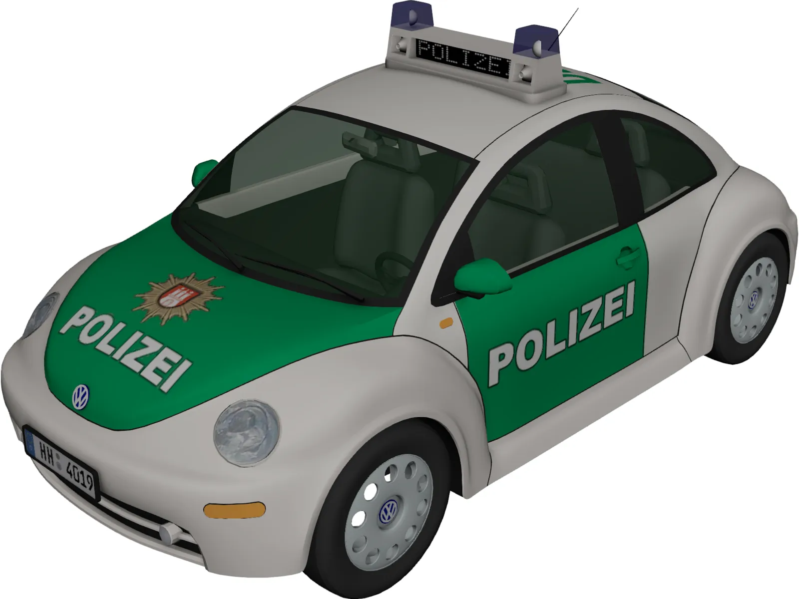 Volkswagen Beetle Polizei 3D Model main preview