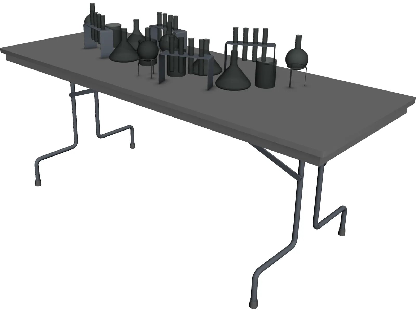 School Lab Table 3D Model main preview