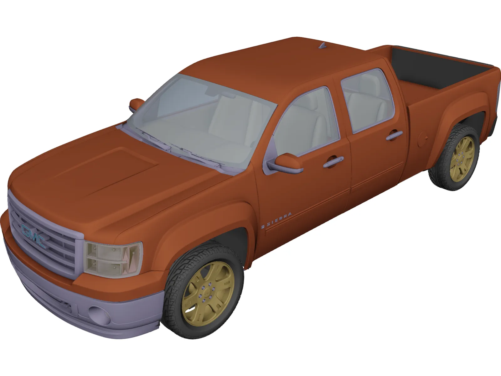 GMC Sierra Crew Cab (2013) 3D Model main preview