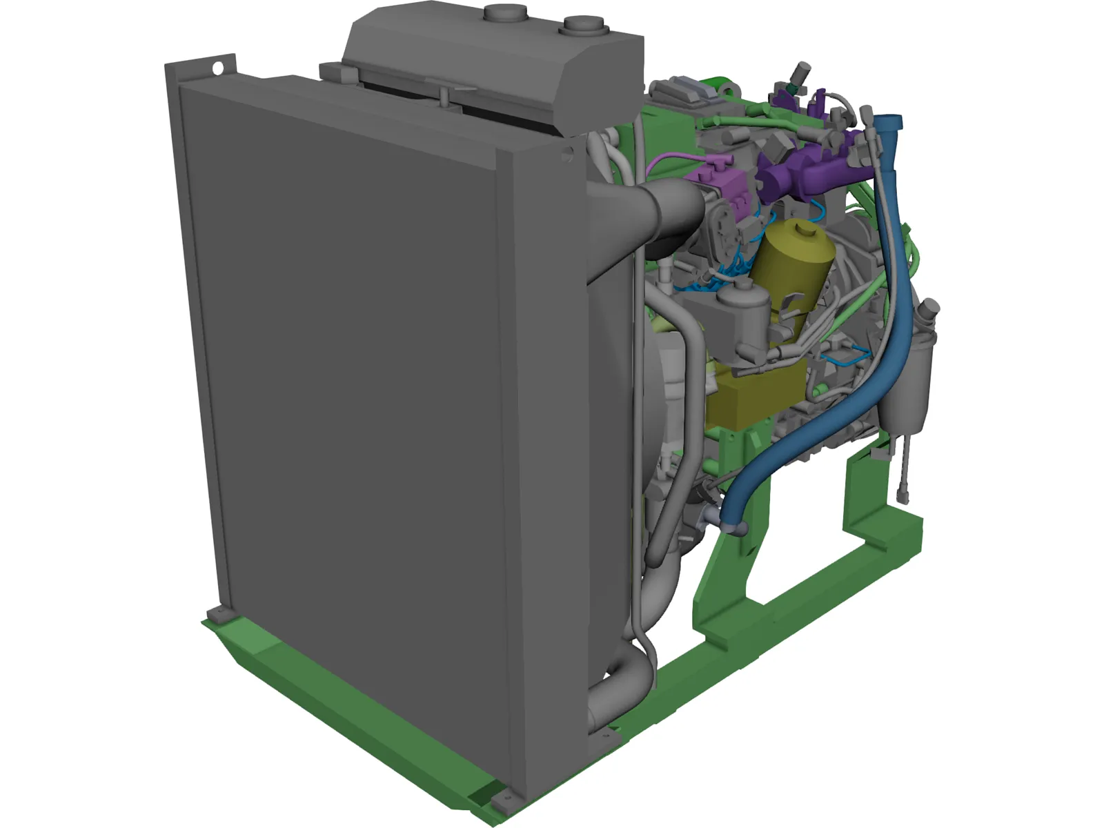 Volvo TAD570VE Engine 3D Model main preview
