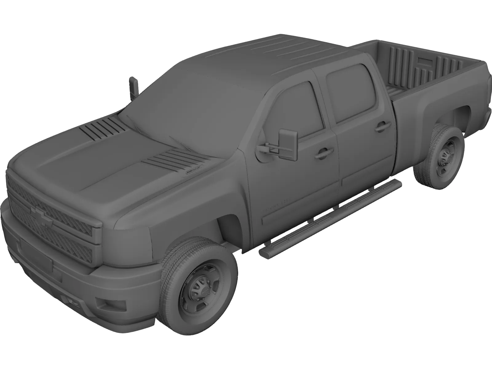 Chevrolet Silverado HD Crewcab Standard Bed (2011) 3D Model main preview