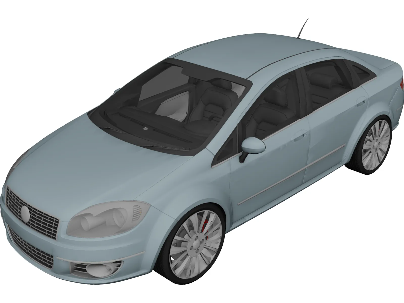 Fiat Linea (2007) 3D Model main preview