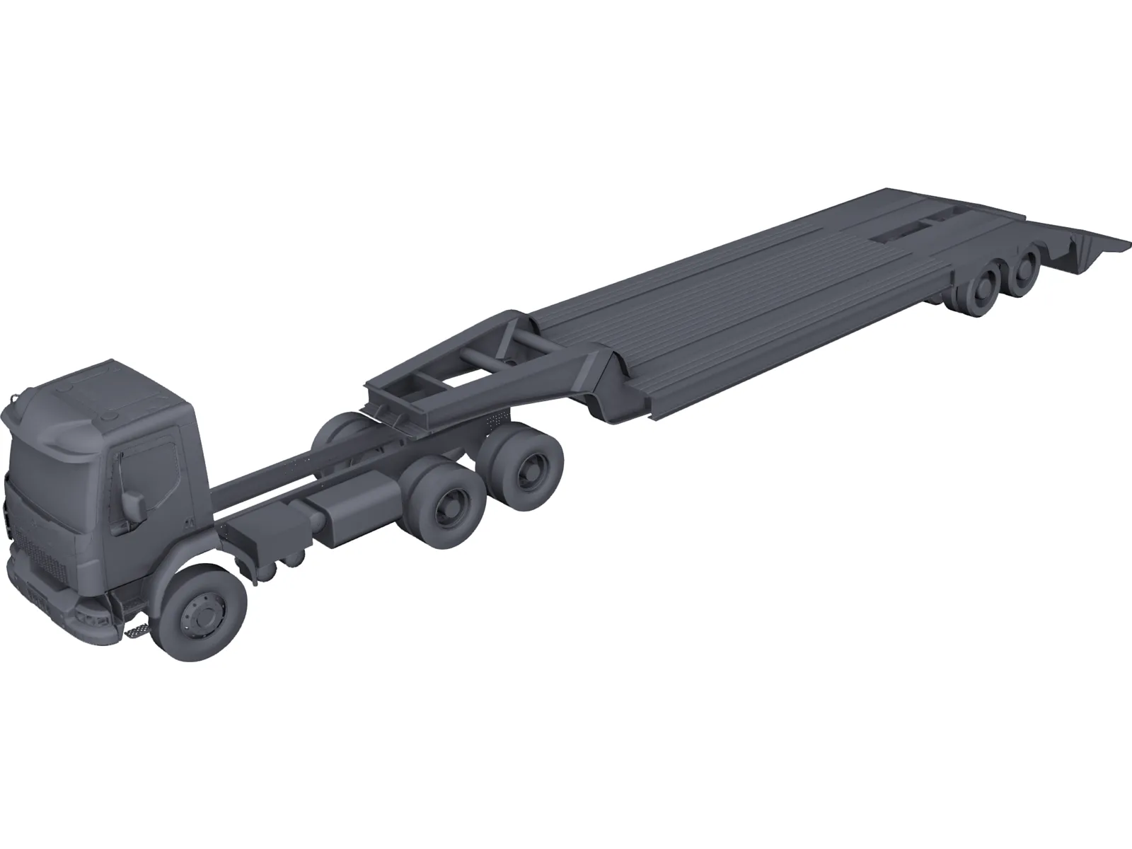 Volvo Lowbed Truck 3D Model main preview