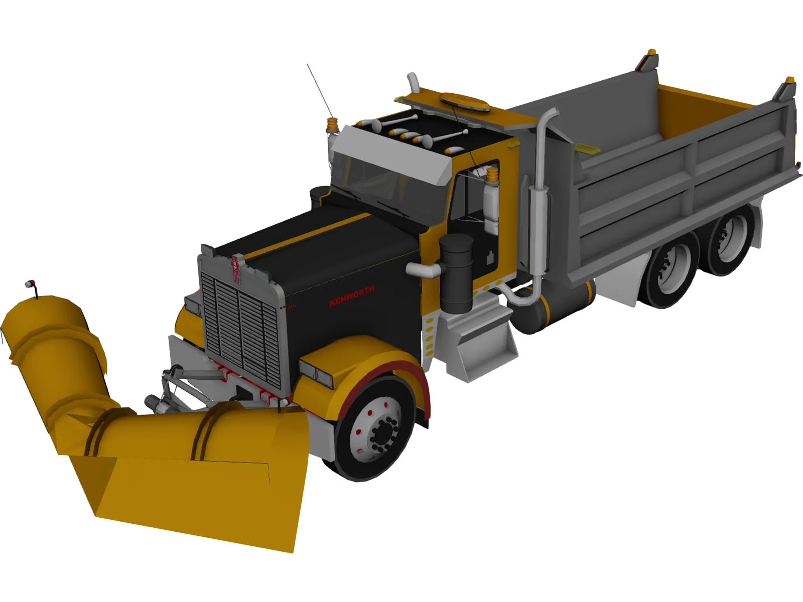 Kenworth Snow Plow 3D Model main preview