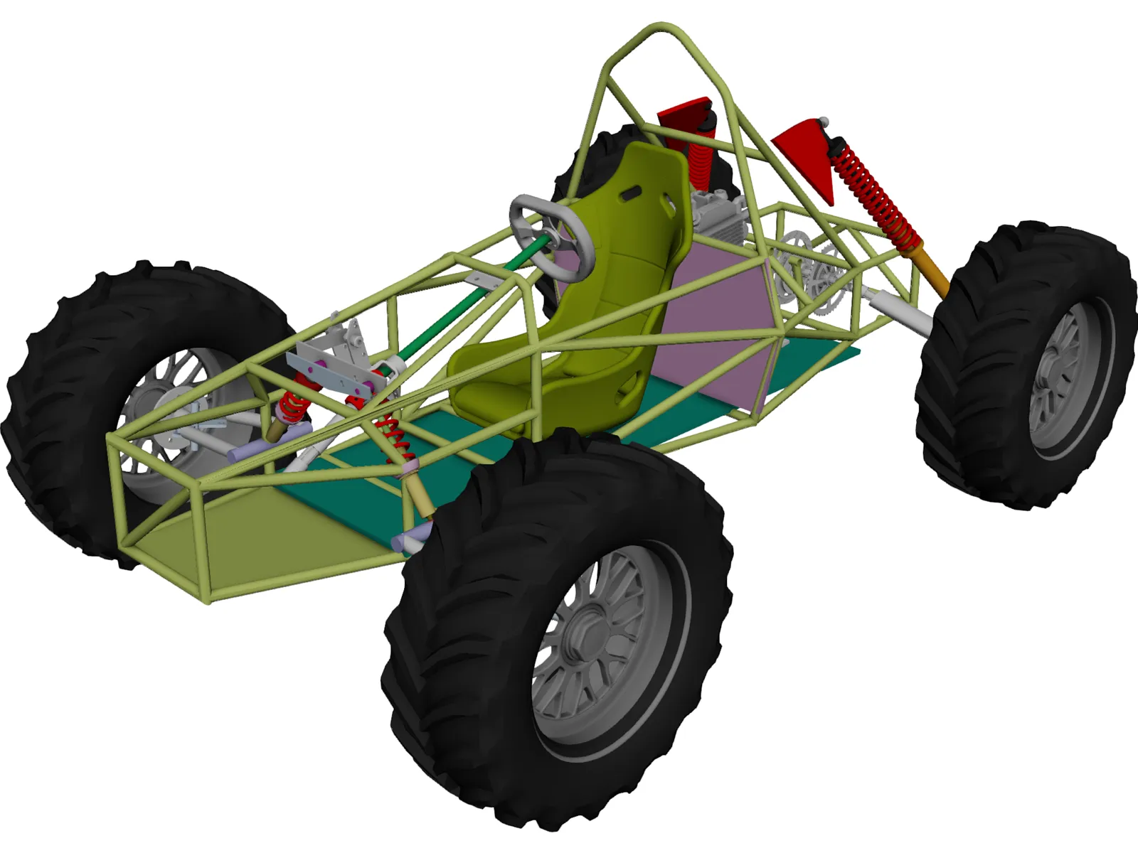 Chassis Kart Cross 3D Model main preview