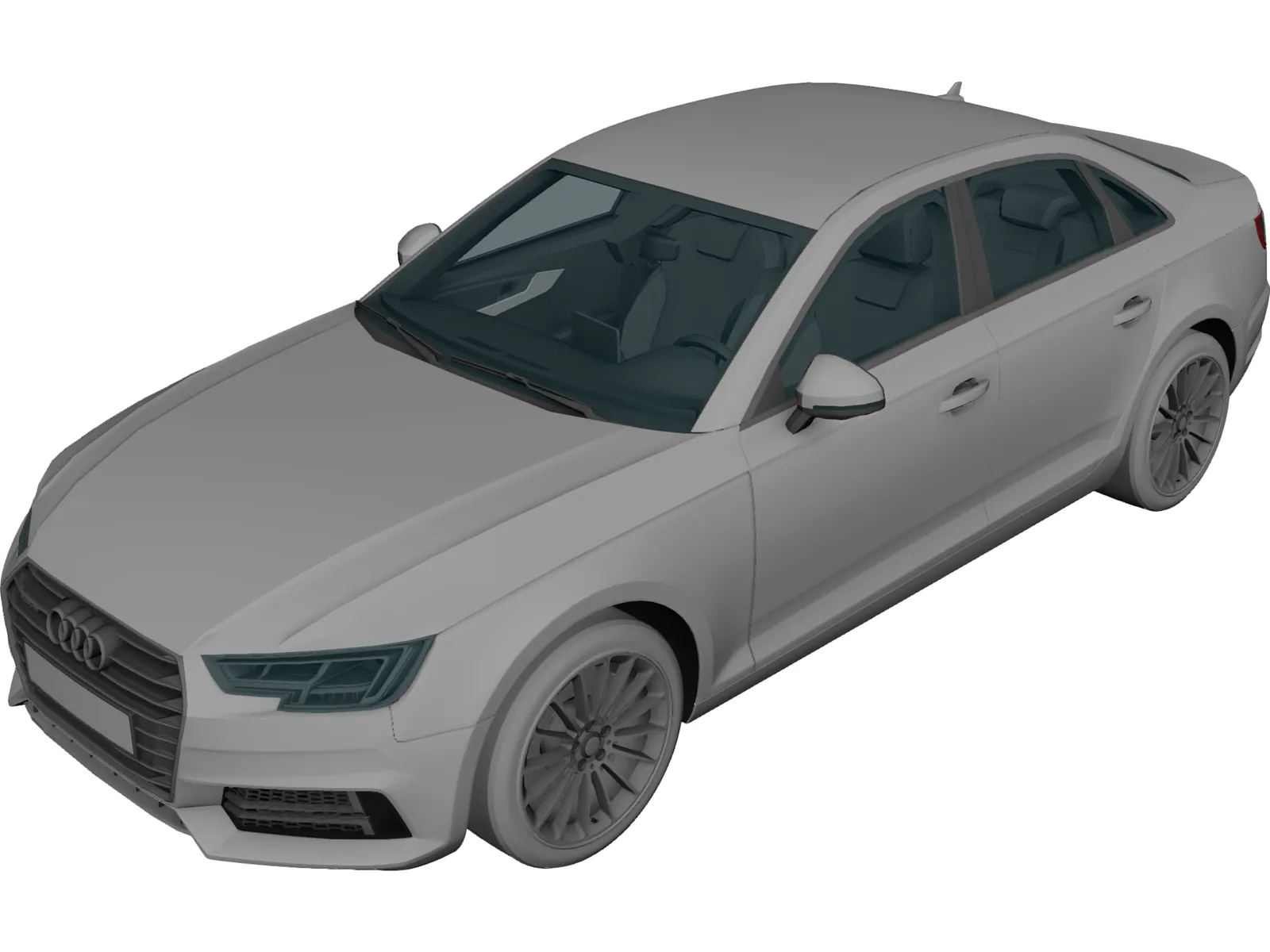 Audi A4 (2017) 3D Model main preview