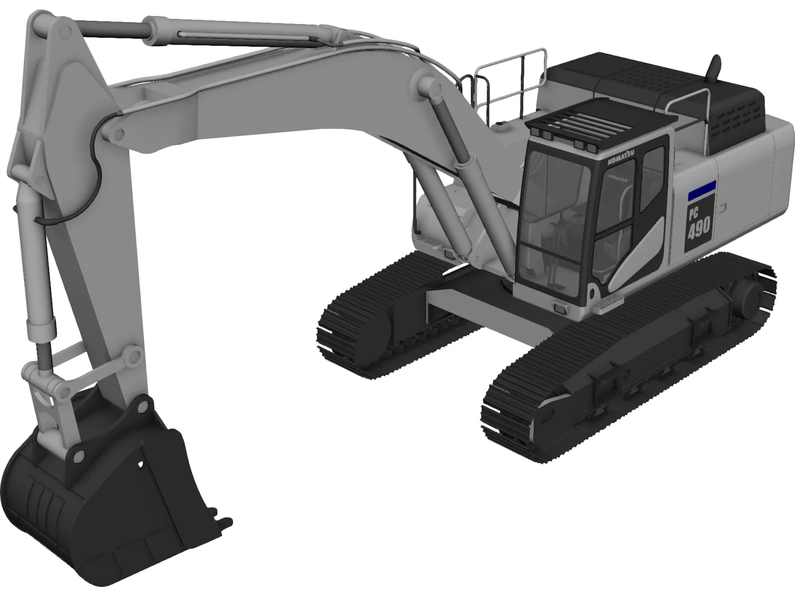Komatsu PC490 3D Model main preview