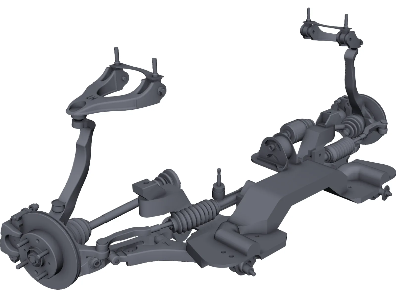 Honda Civic EG Suspension 3D Model main preview