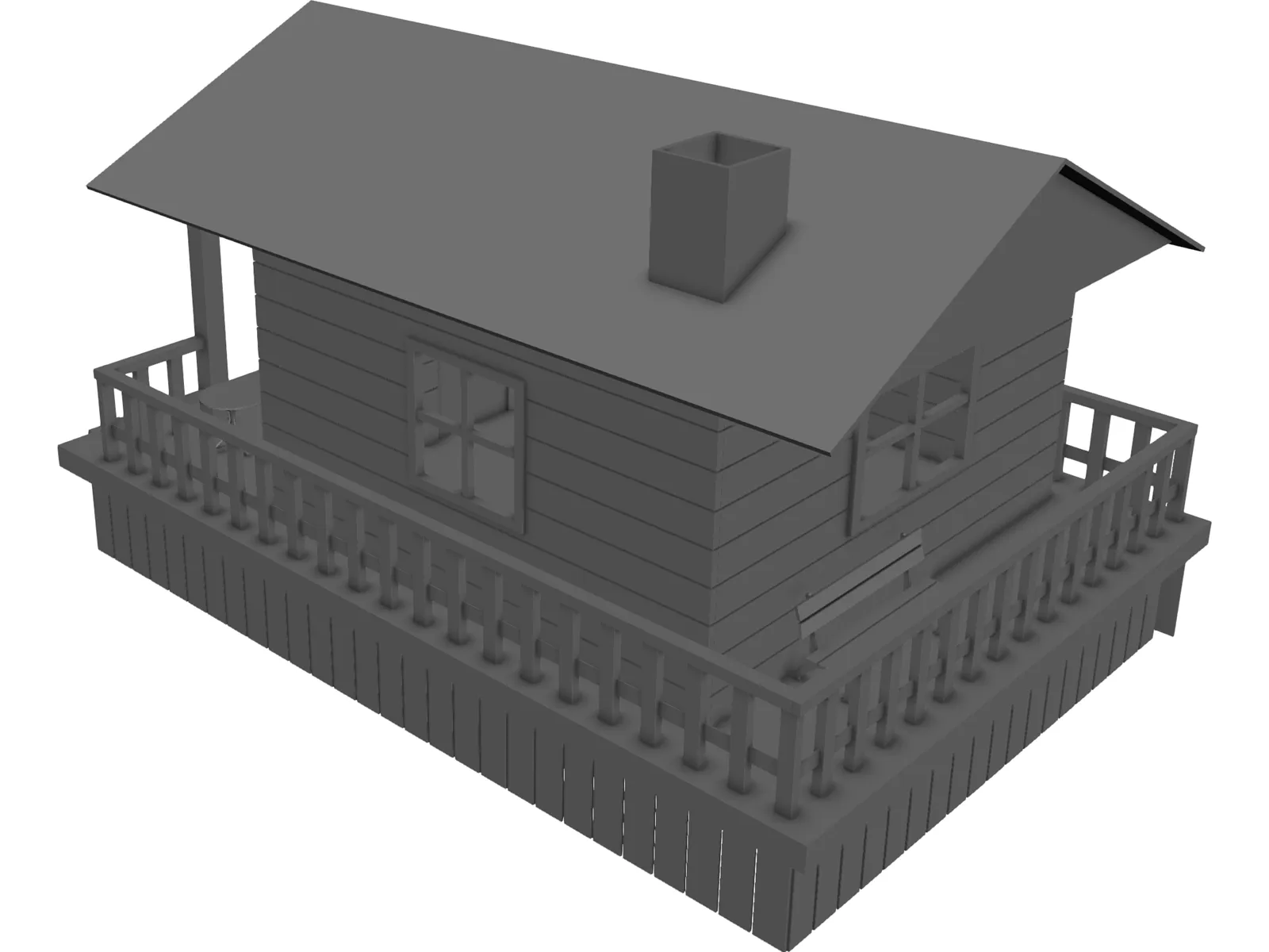 Hunter Cabin 3D Model main preview