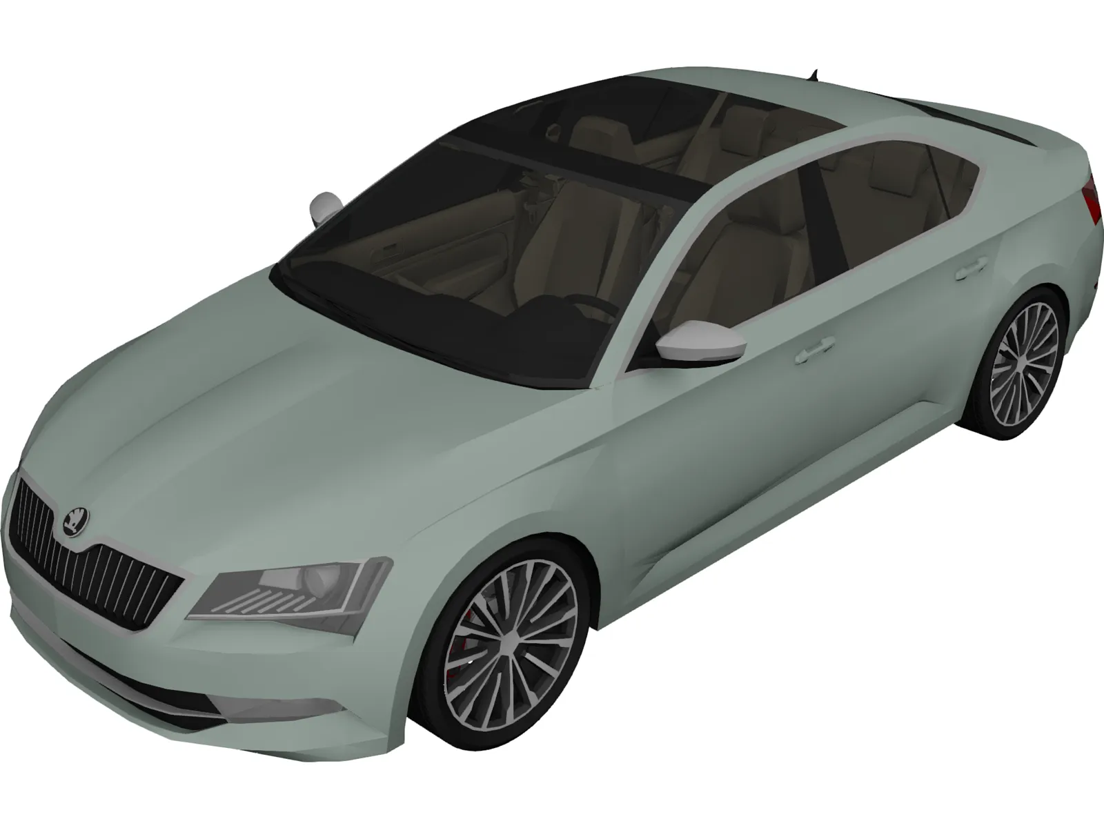 Skoda Superb (2017) 3D Model main preview