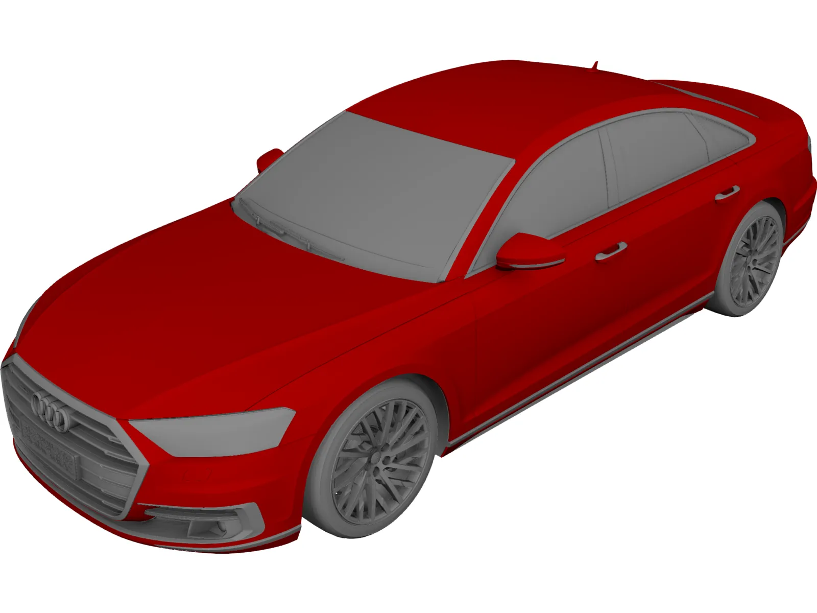 Audi A8 (2017) 3D Model main preview