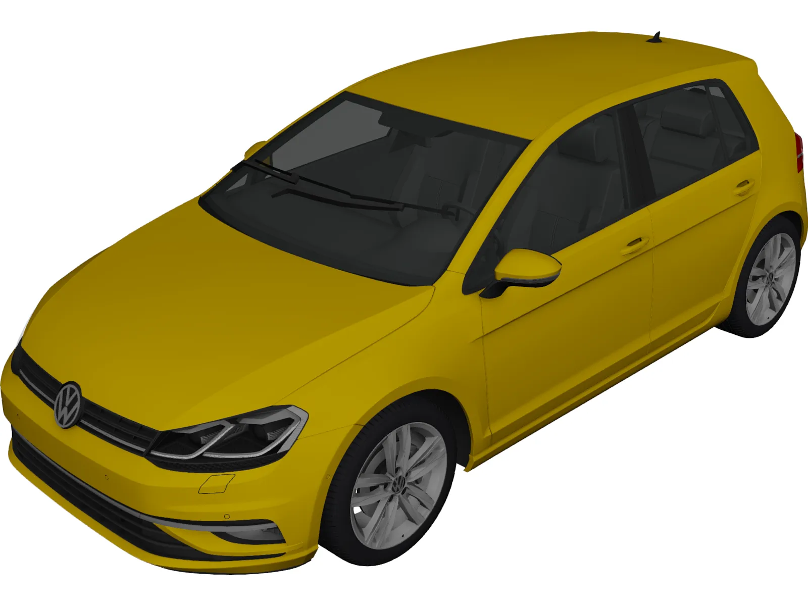 Volkswagen Golf (2017) 3D Model main preview