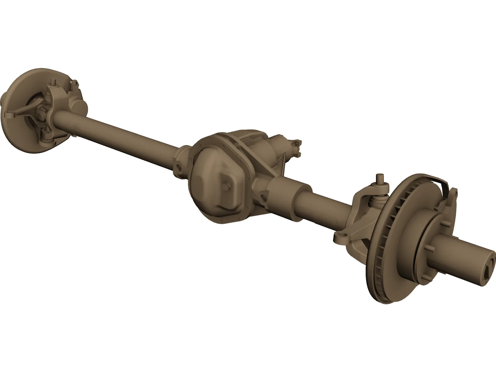 Ford High Pinion Dana 44 Front Axle 3D Model main preview