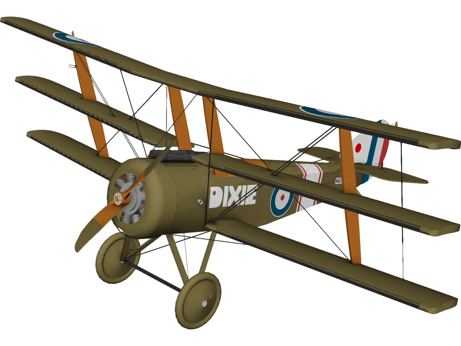 Dixie Triplane 3D Model main preview