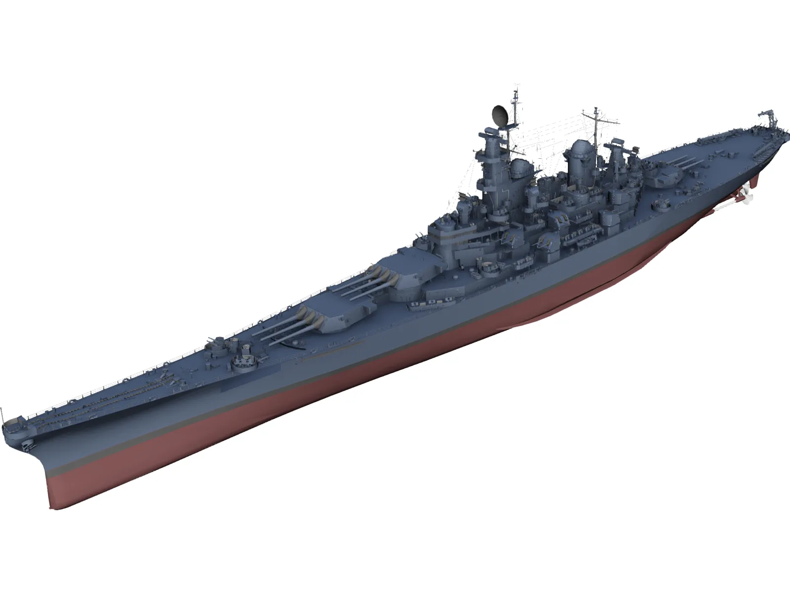 Iowa-class Battleship 3D Model main preview