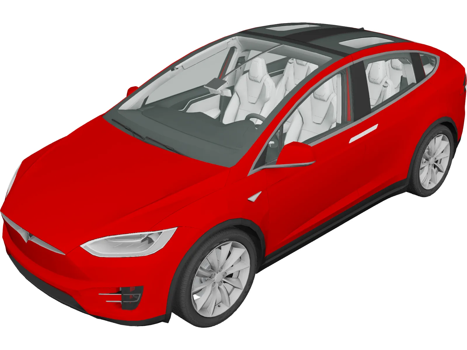 Tesla Model X (2017) 3D Model main preview