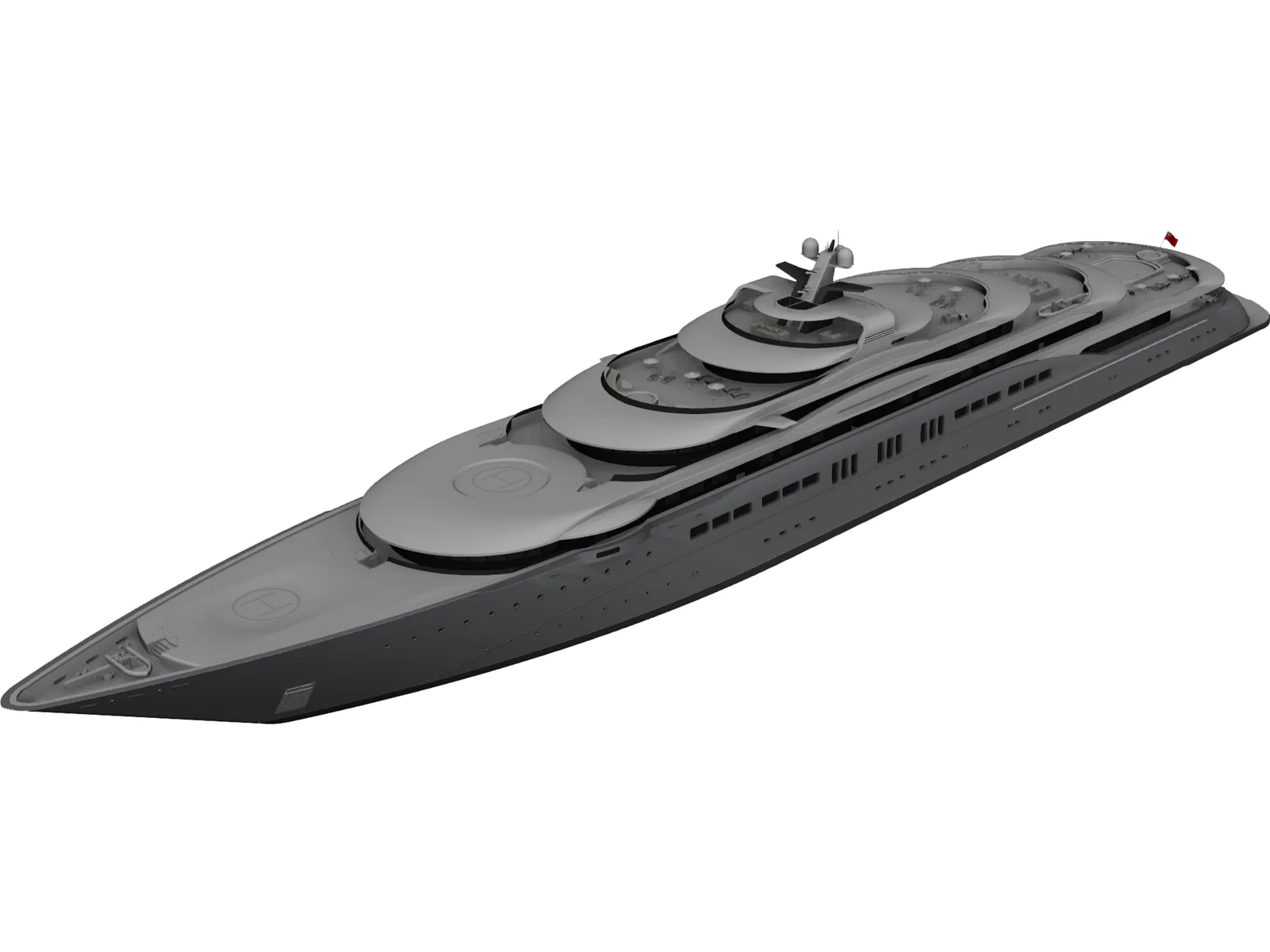 Yacht Mega 3D Model main preview