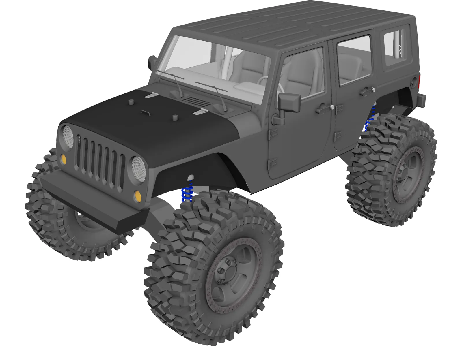 Jeep Wrangler Unlimited (2017) [Lifted] 3D Model main preview