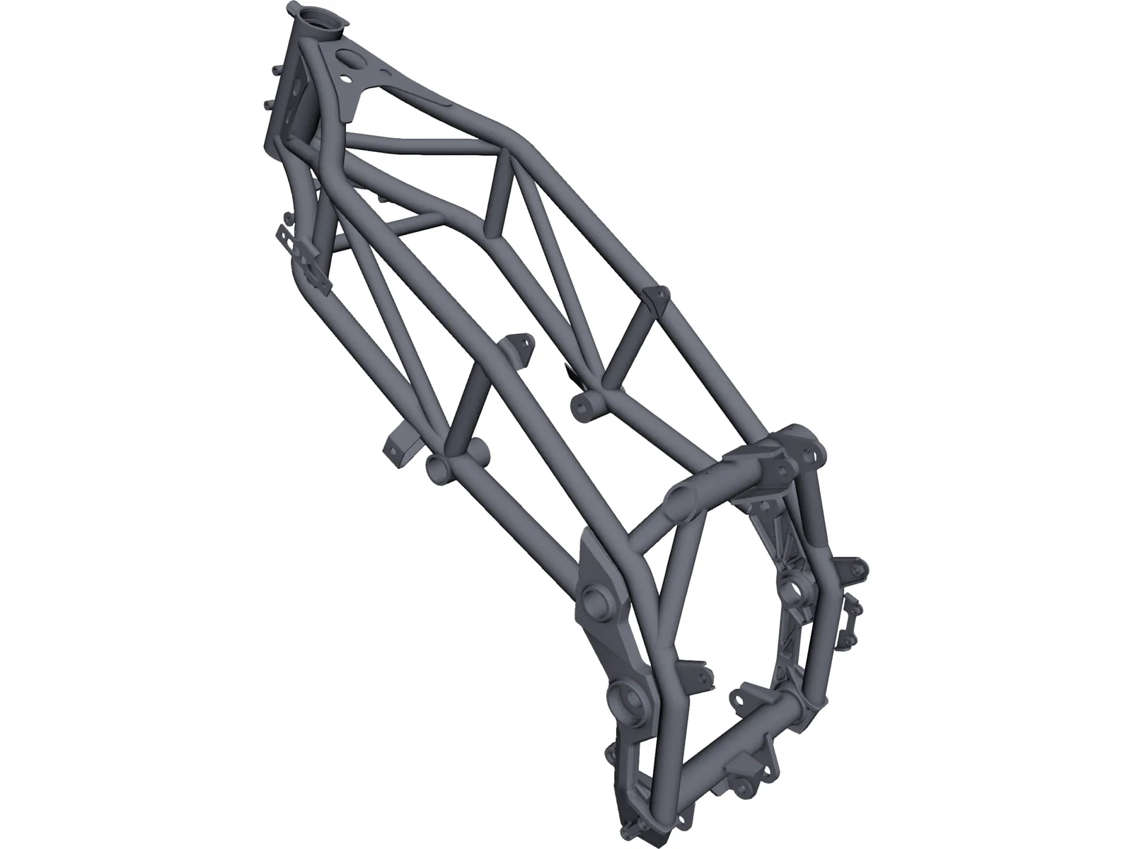 Enduro Motorcycle Frame 3D Model main preview