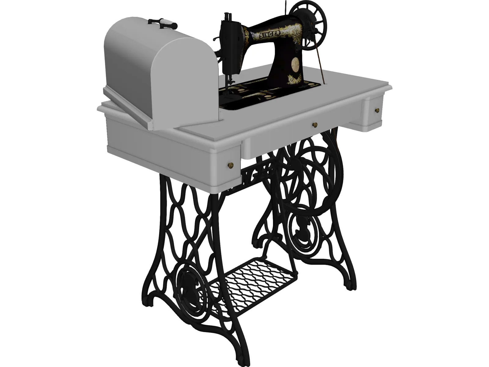 Singer Sewing Machine 3D Model main preview