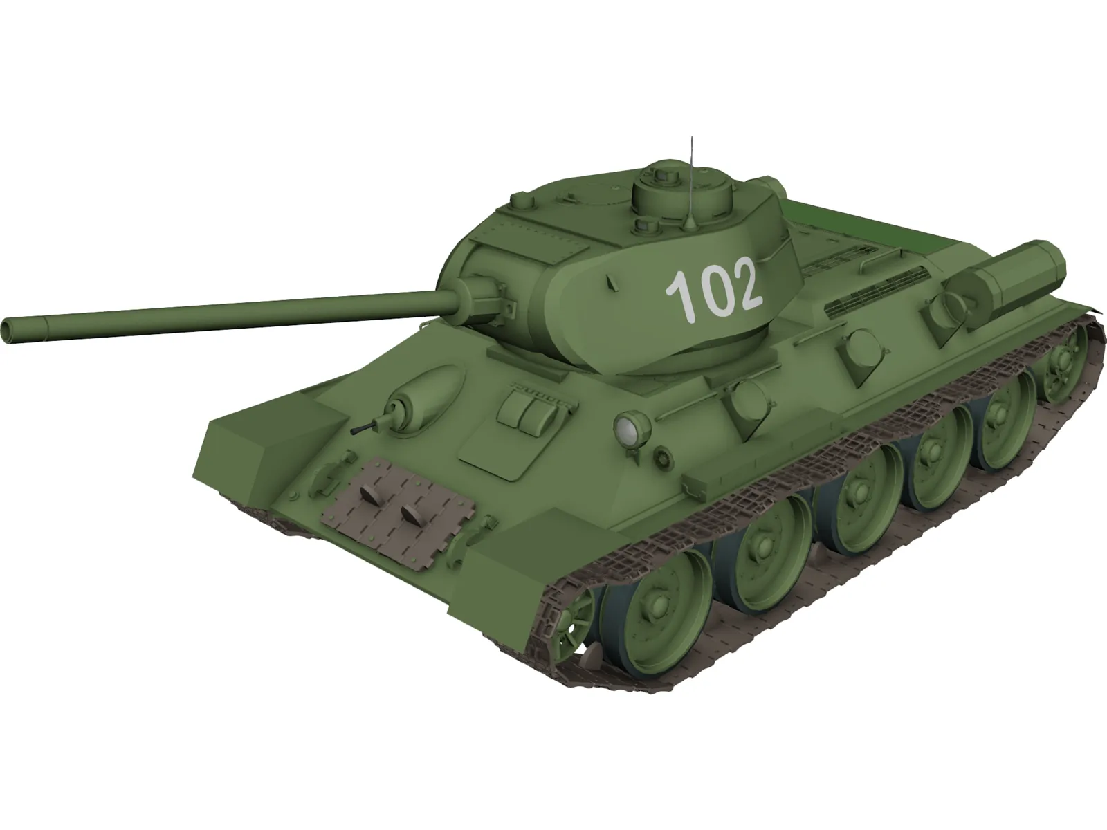 T-34 Tank 3D Model main preview