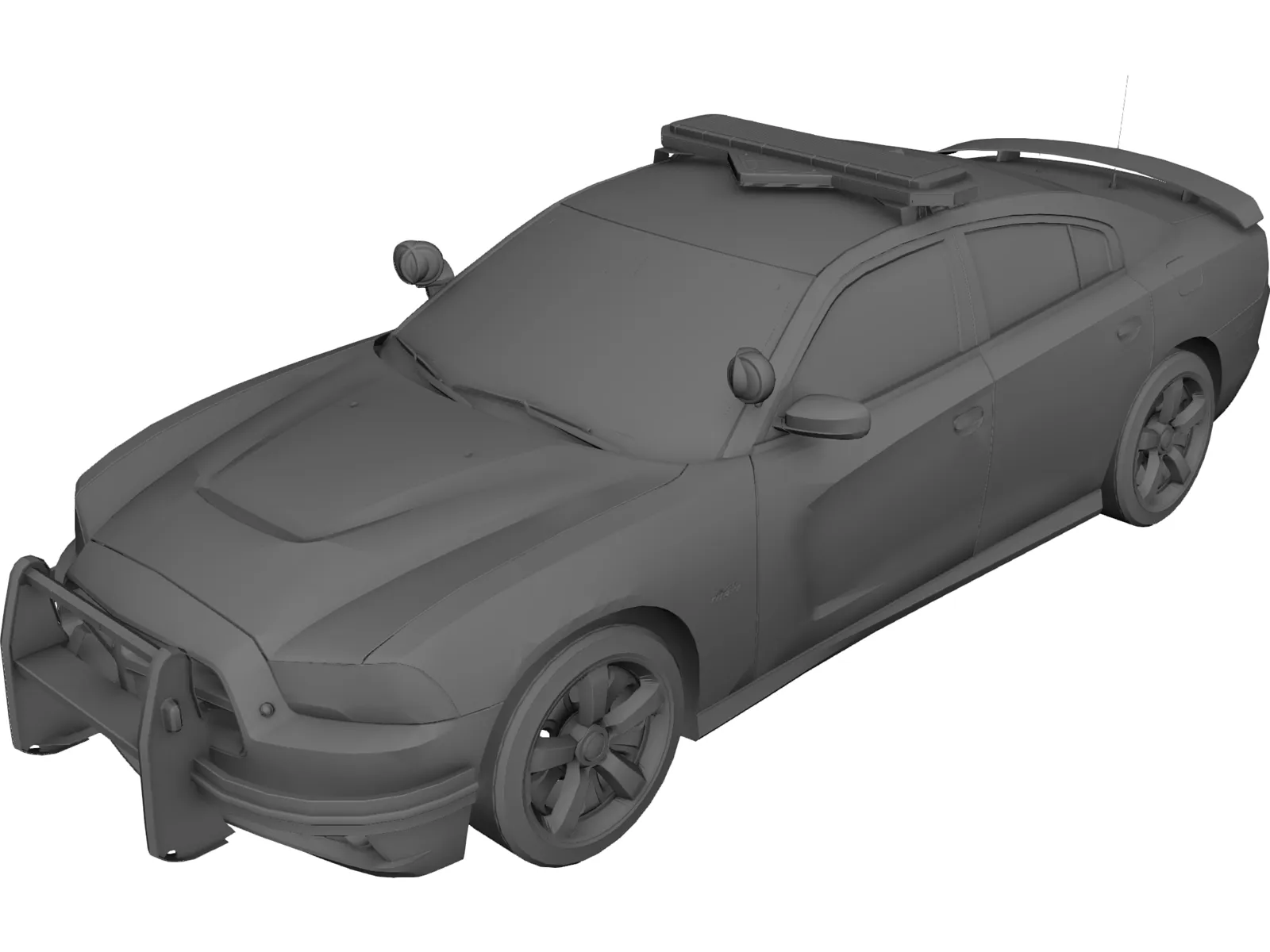Dodge Charger SRT-8 2012 Police 3D Model main preview