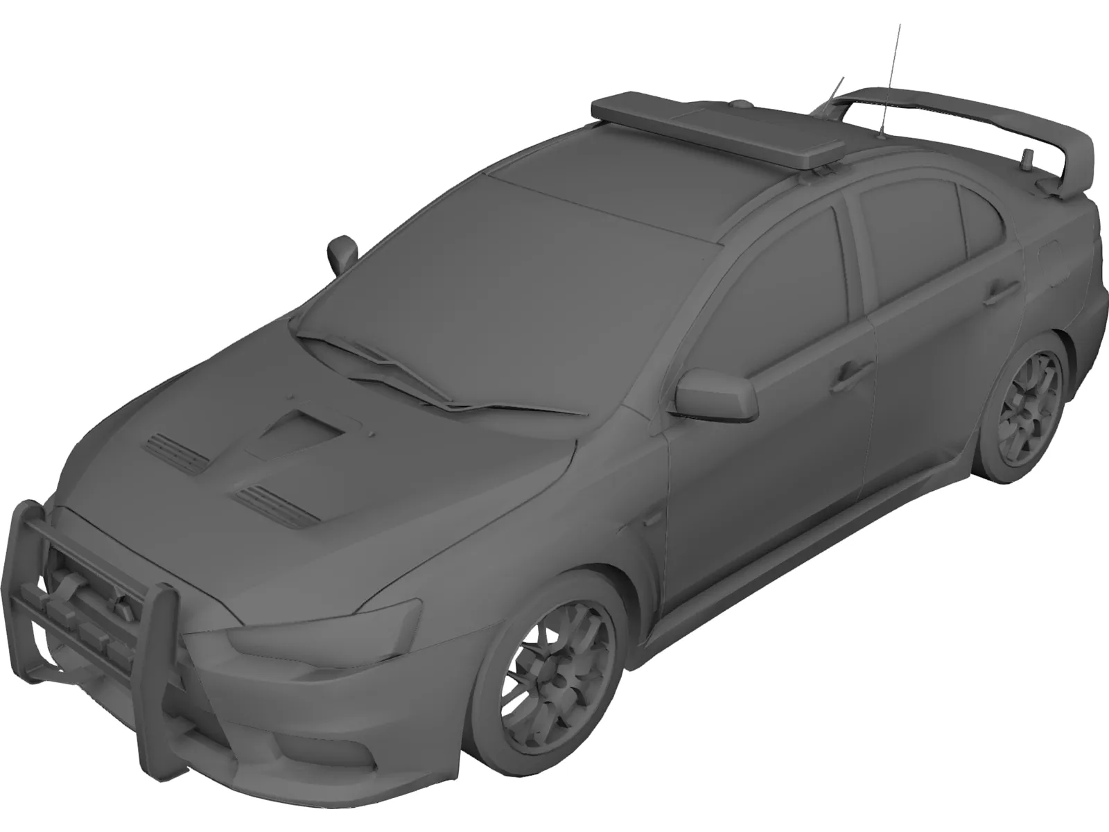 Mitsubishi Lancer Evolution X Police 3D Model main preview
