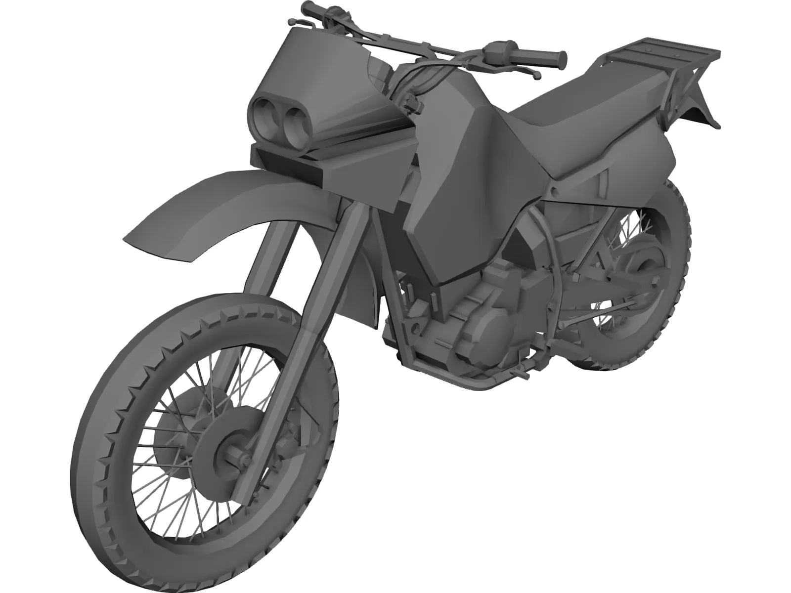 Kawasaki KLR650 3D Model main preview