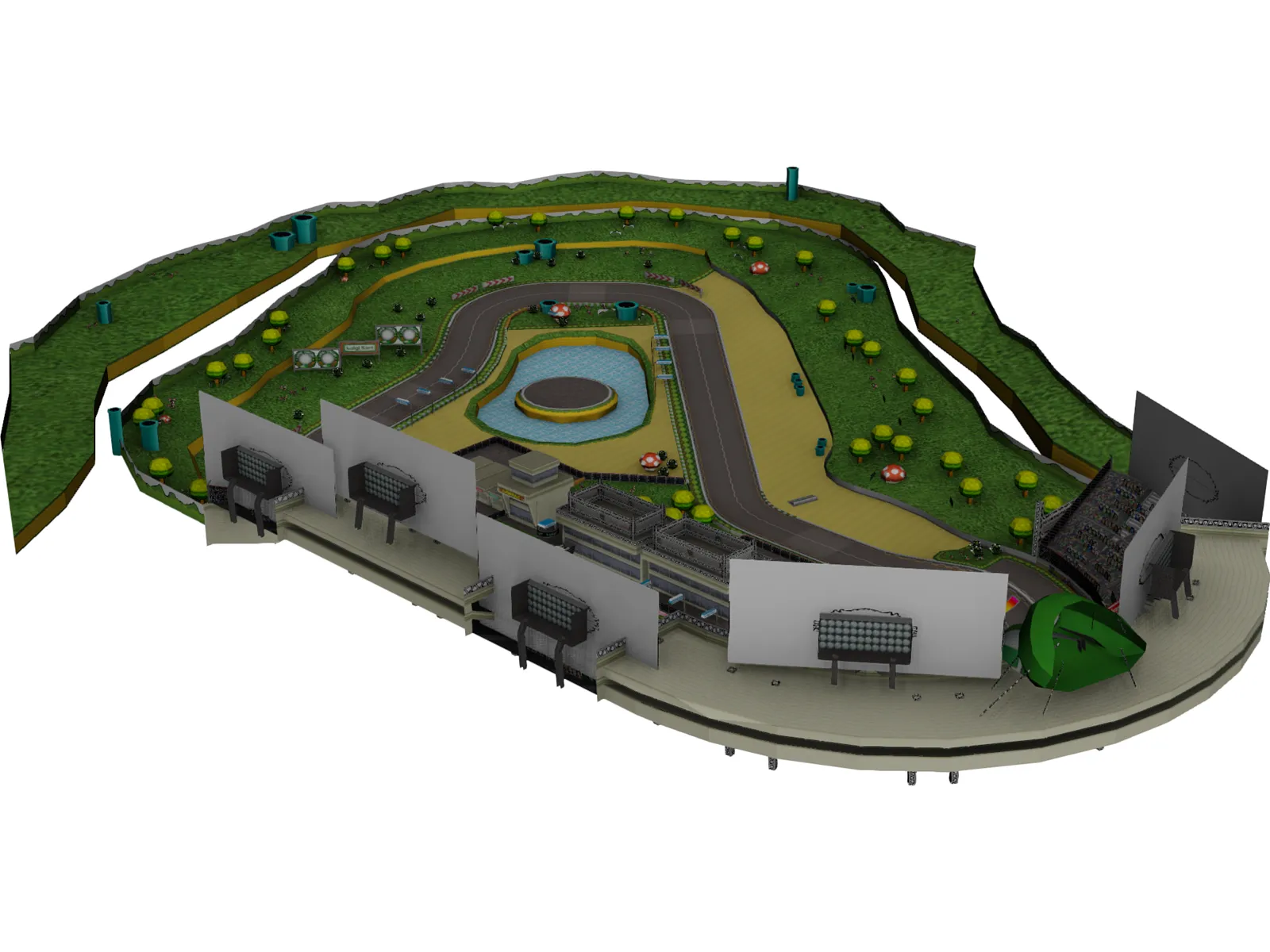 Luigi Circuit Racing Track 3D Model main preview