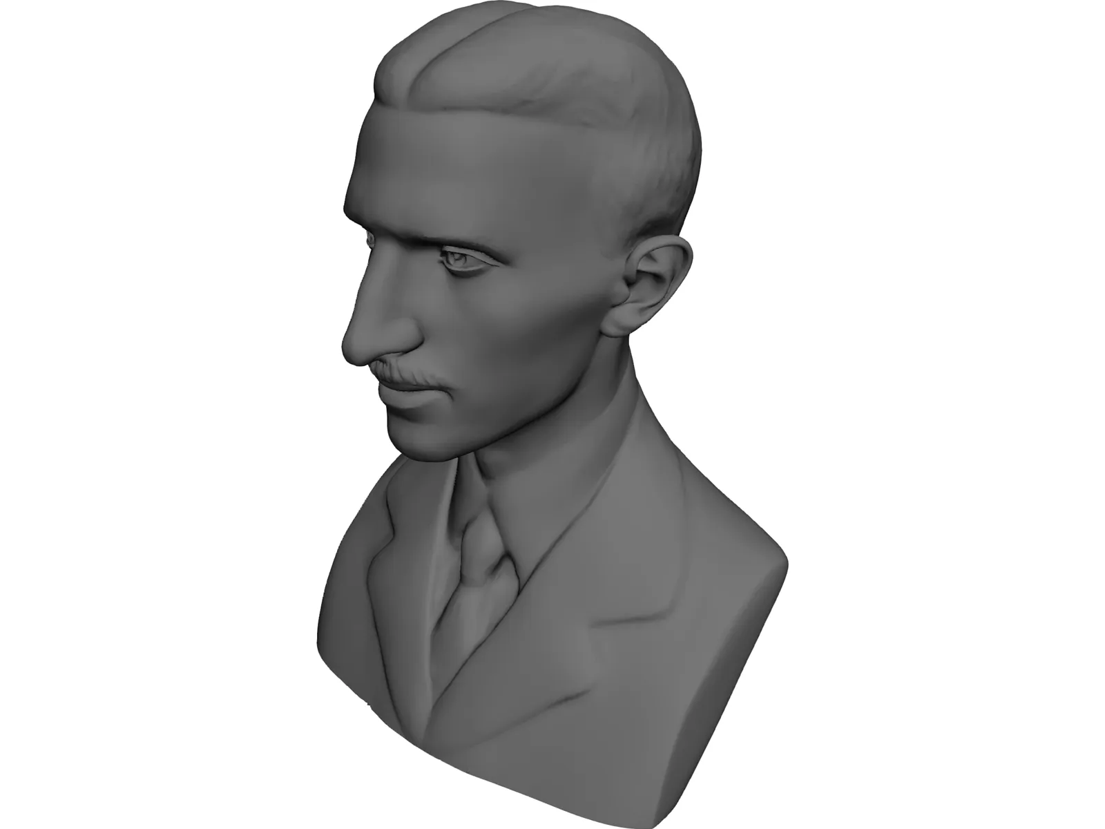 Nikola Tesla Bust 3D Model main preview