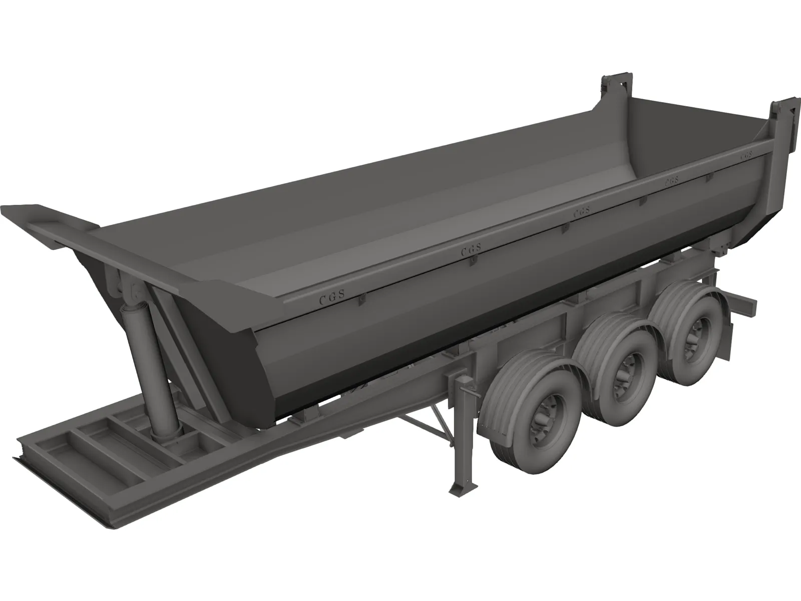 Dump Trailer 3D Model main preview