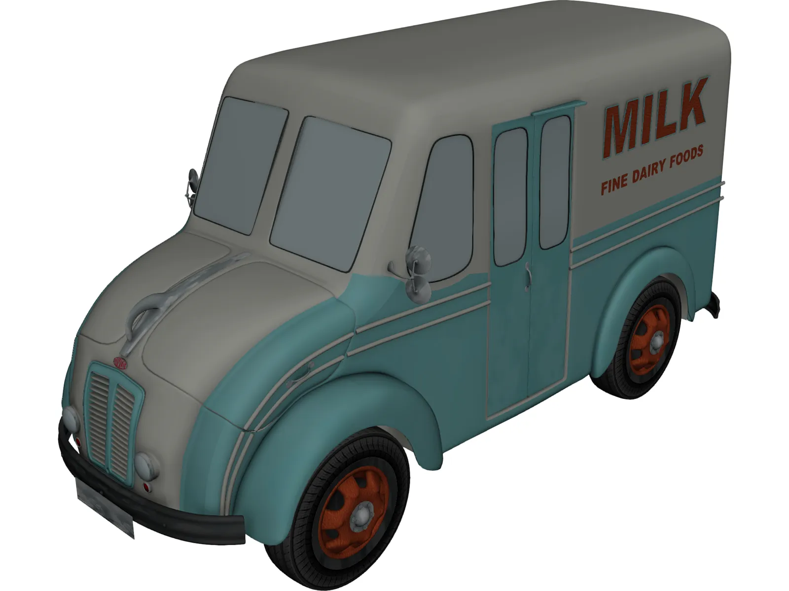 DivCo Milk Truck (1950) 3D Model main preview