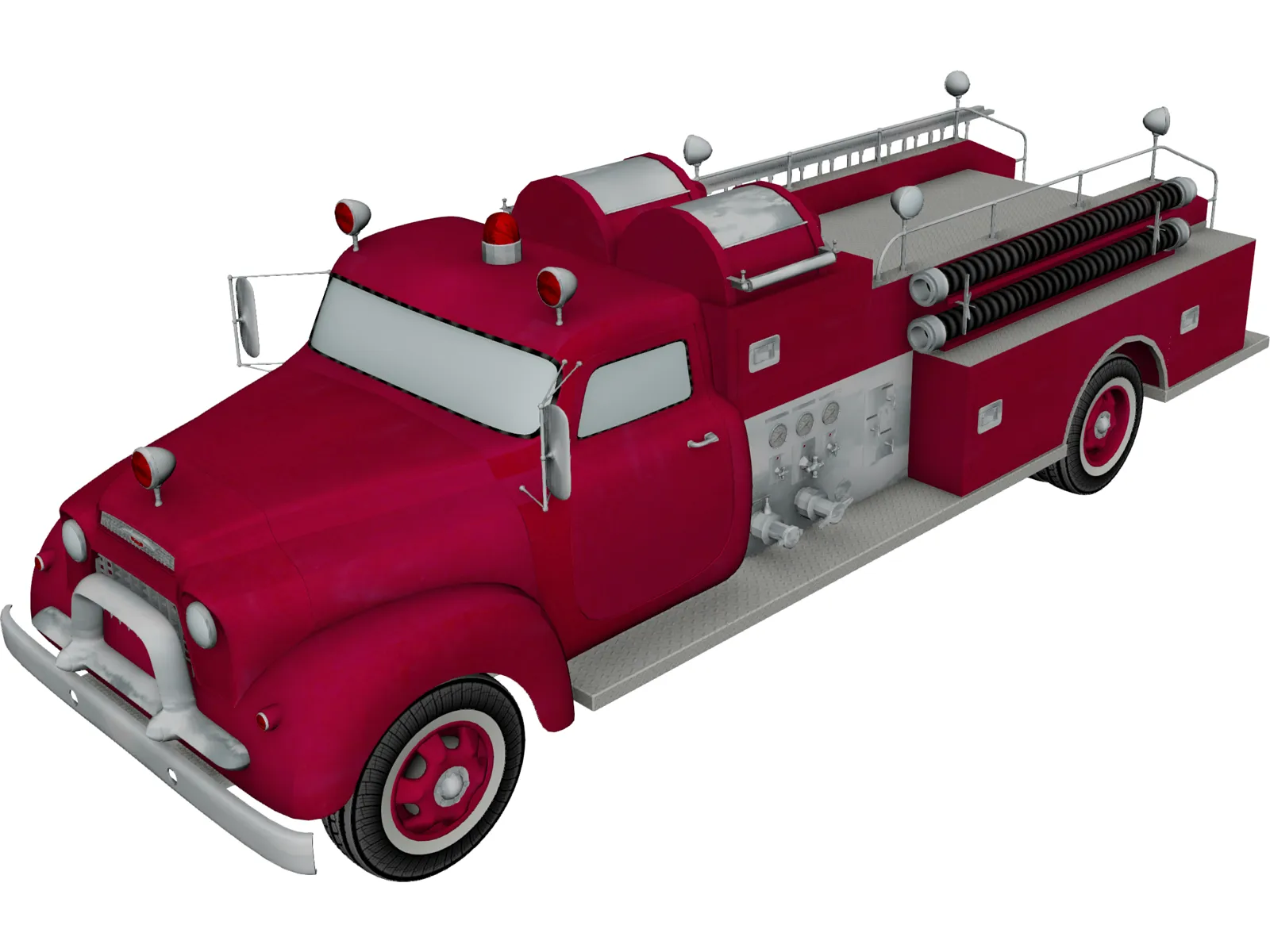 Fire Truck (1950) 3D Model main preview