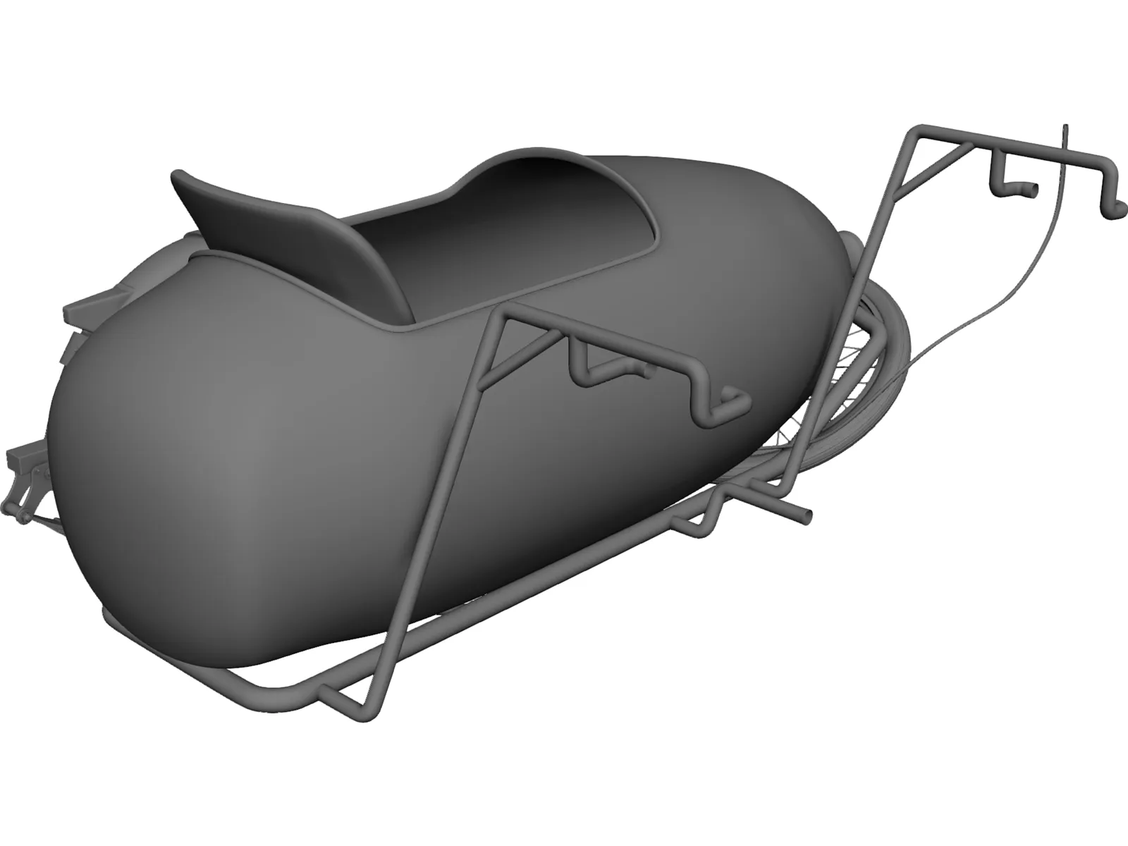 Moped Sidecar 3D Model main preview