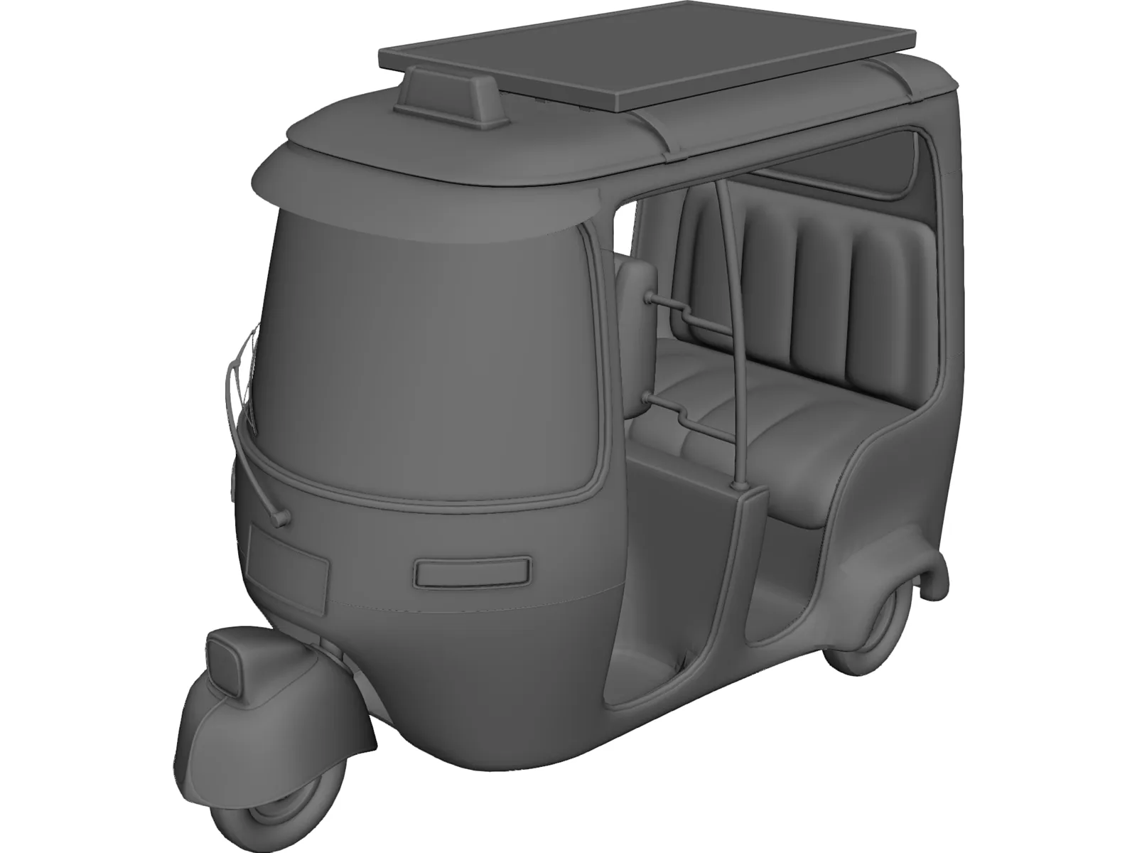 Tuk-Tuk Auto Rickshaw 3D Model main preview