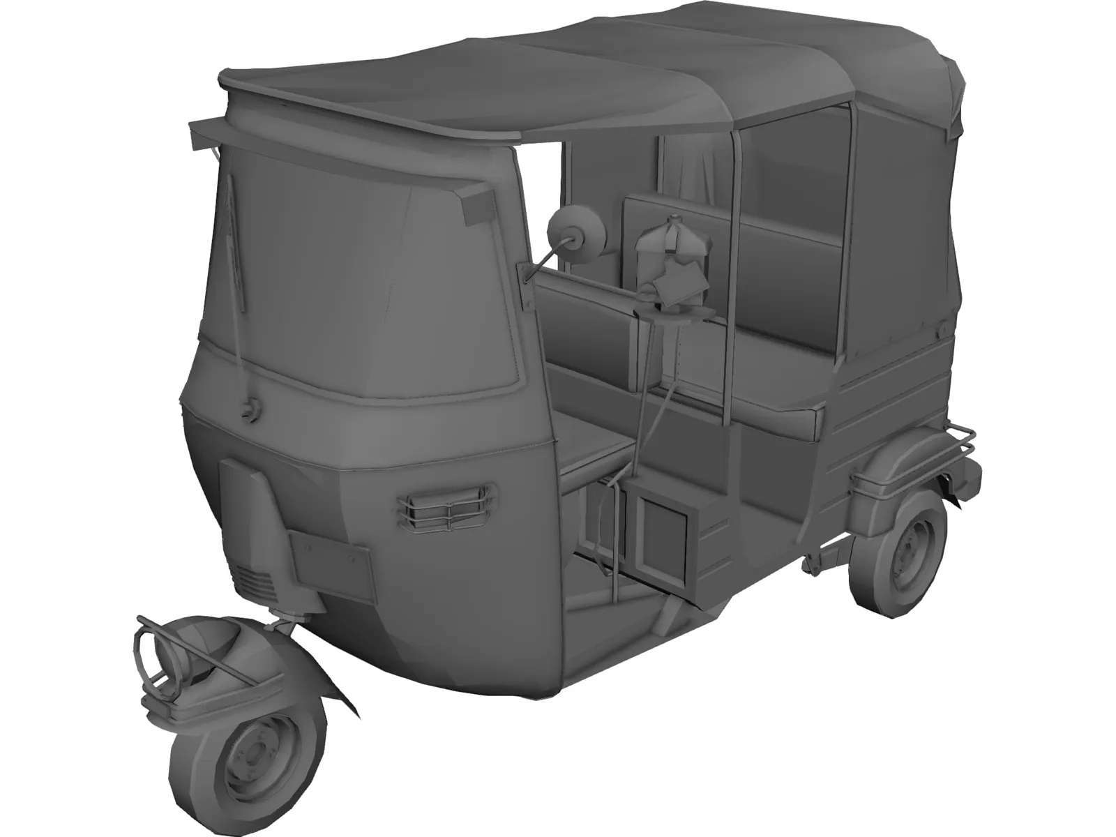 Open Auto Rickshaw 3D Model main preview