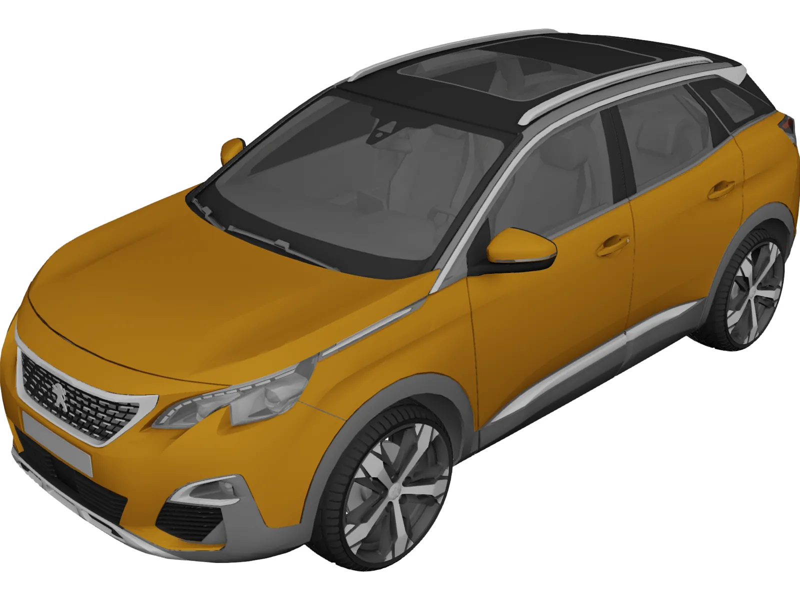 Peugeot 3008 (2018) 3D Model main preview