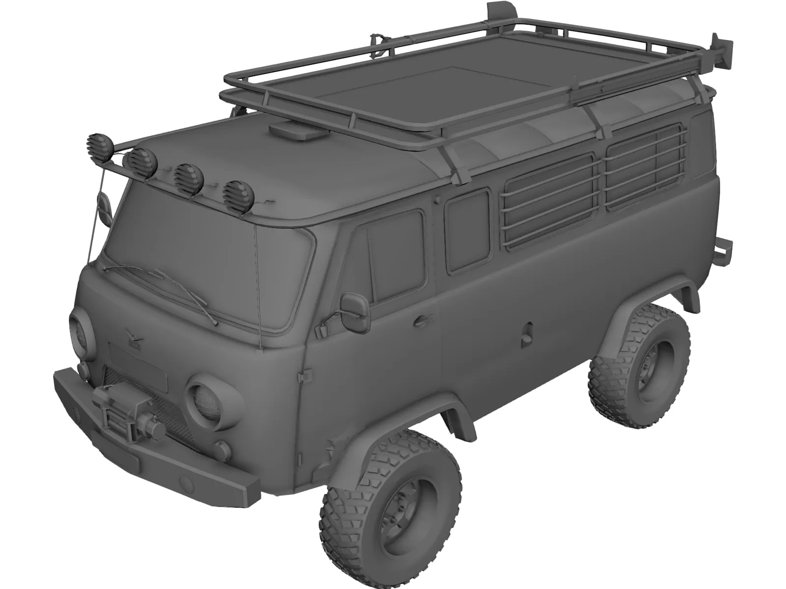 UAZ 452 3D Model main preview