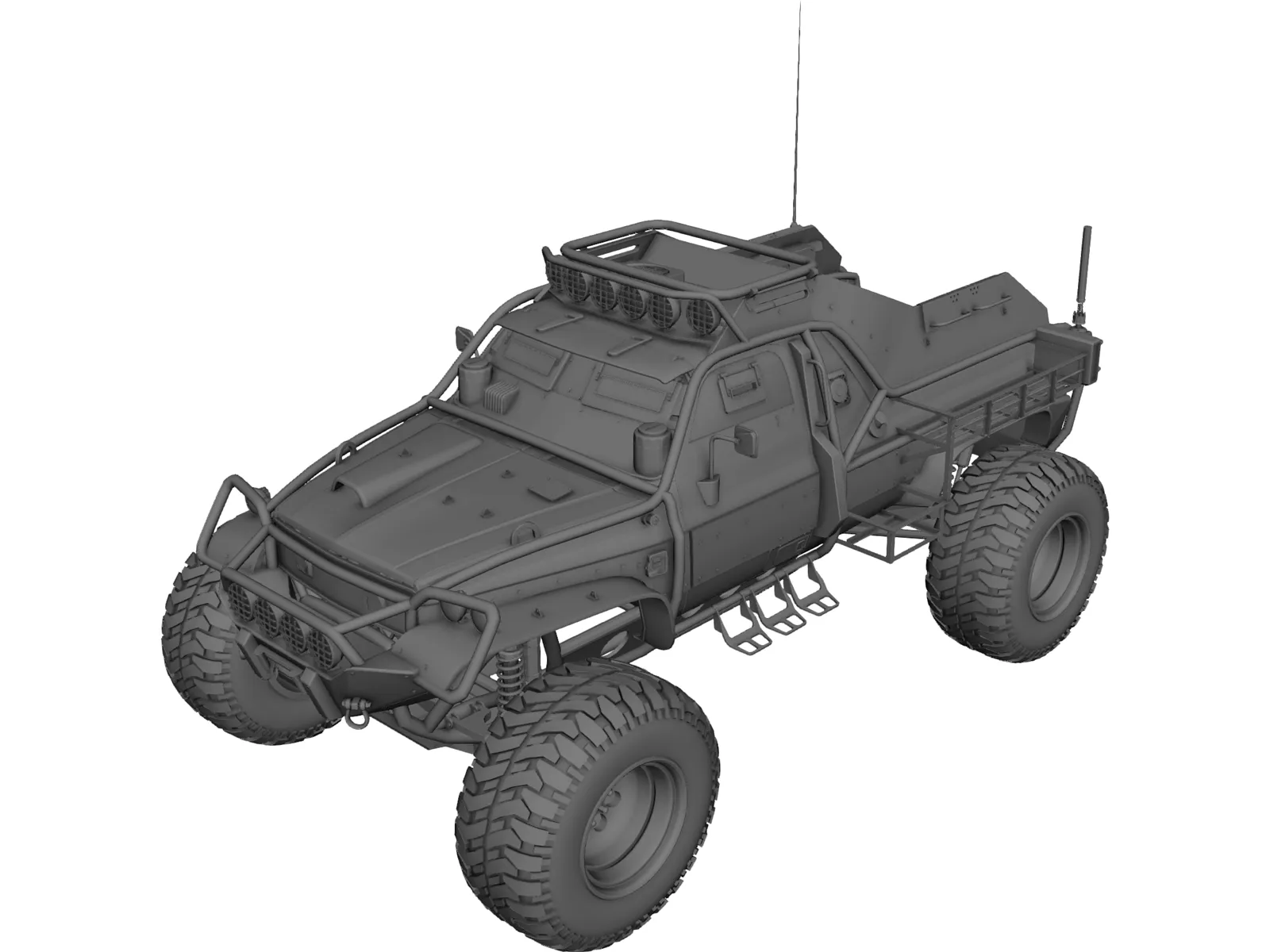Armored Trophy Truck 3D Model main preview