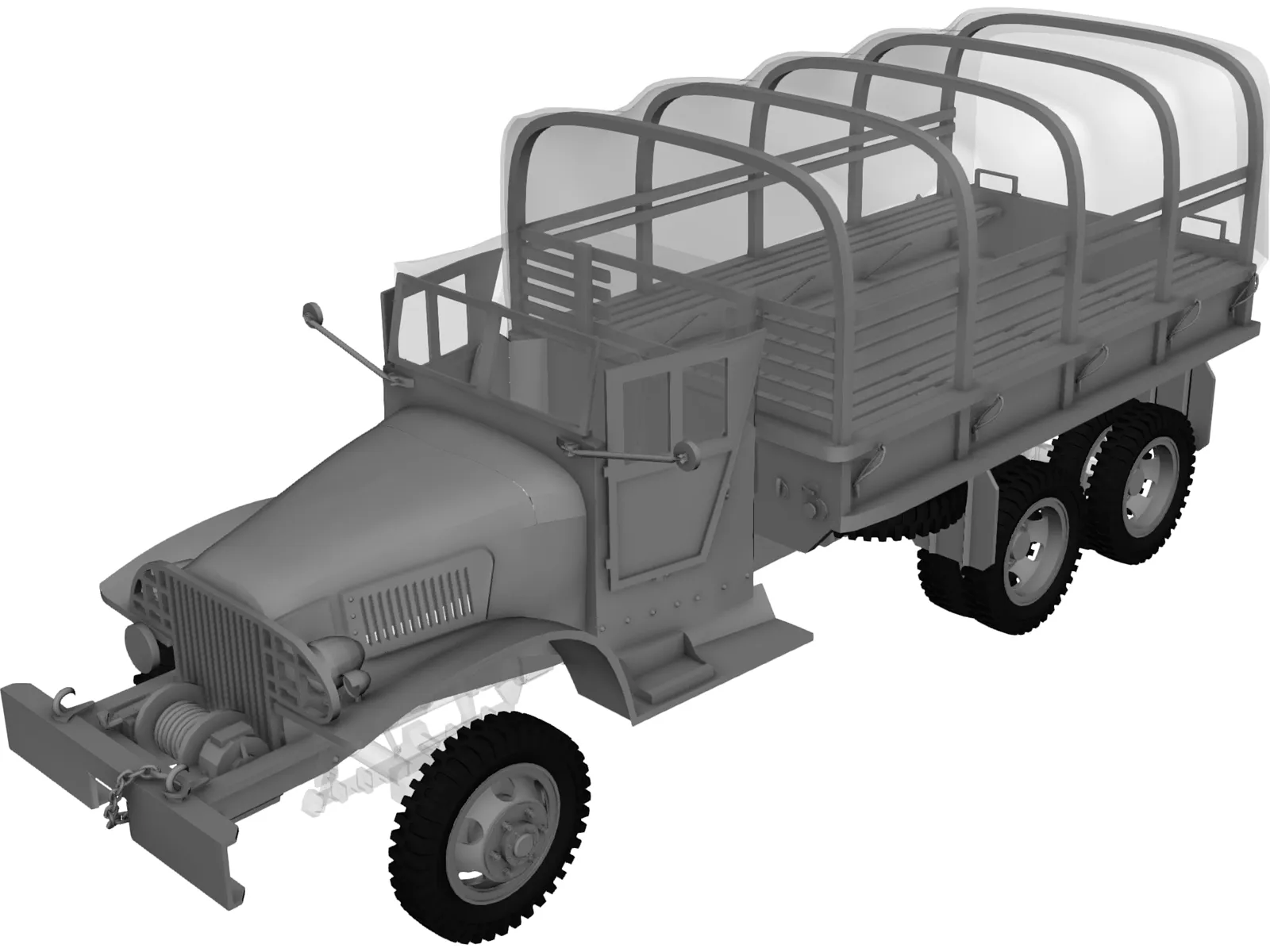 GMC Military Truck 3D Model main preview