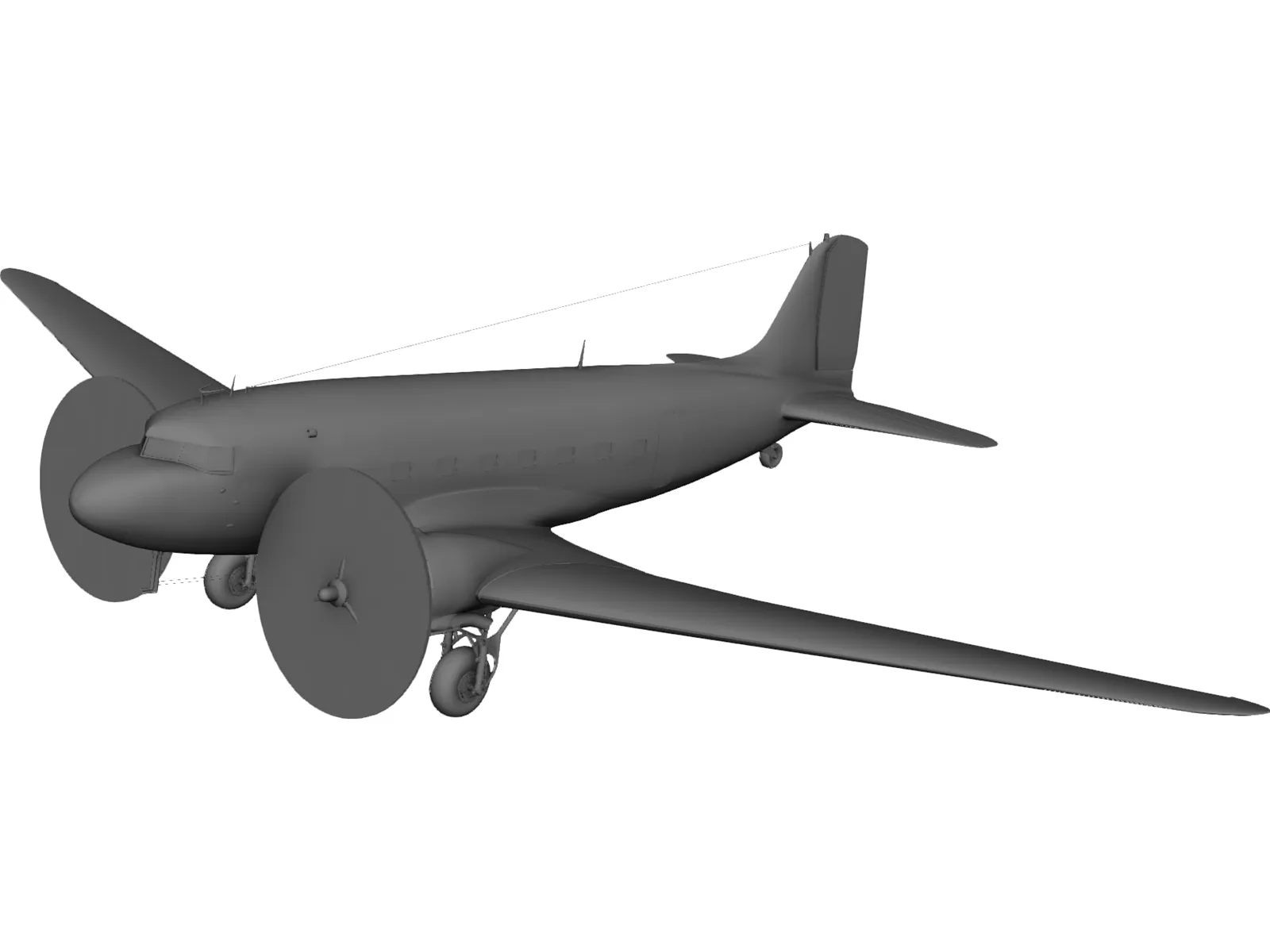 Douglas C-47 Skytrain 3D Model main preview