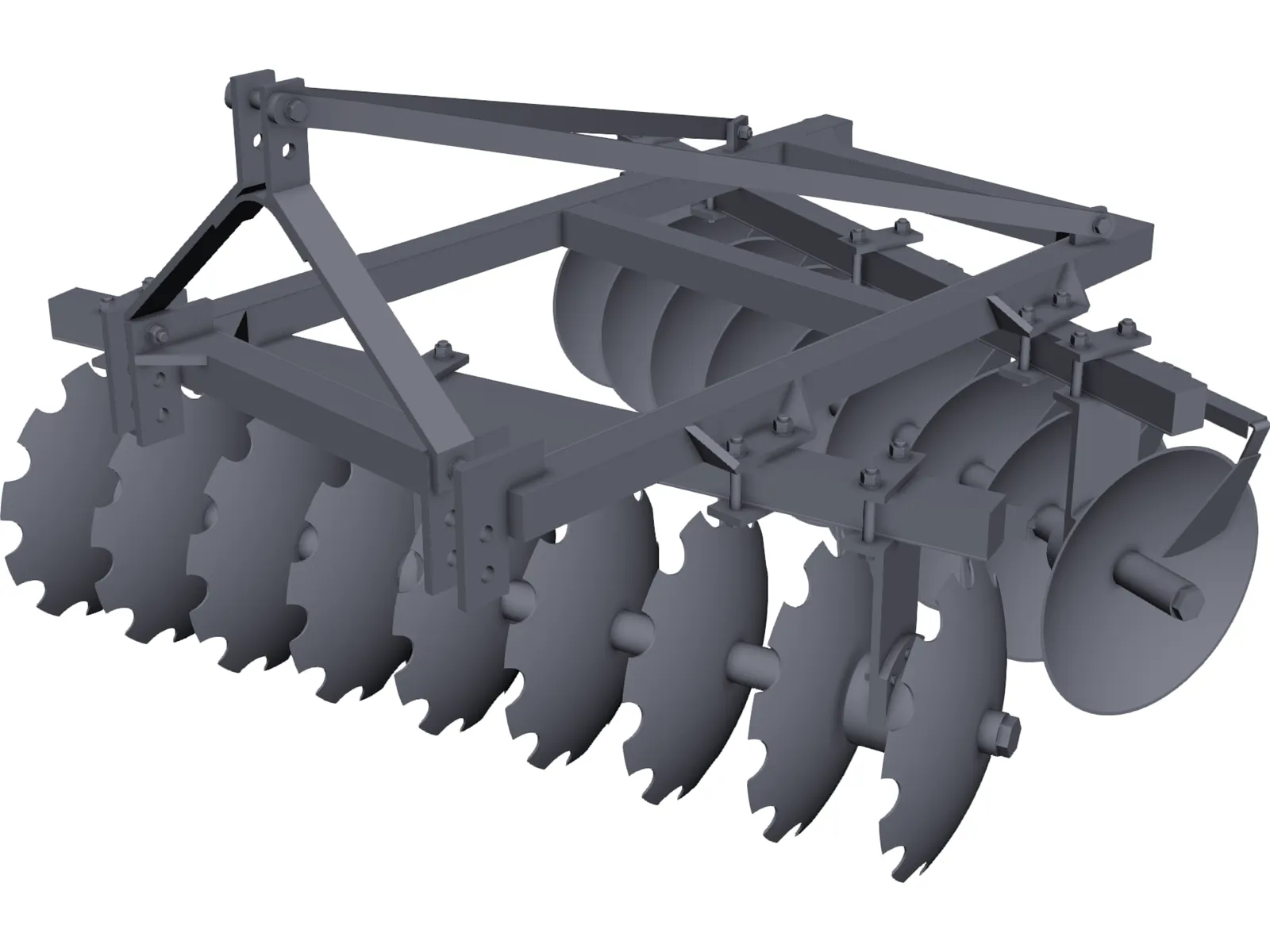 Disc Harrow 3D Model main preview