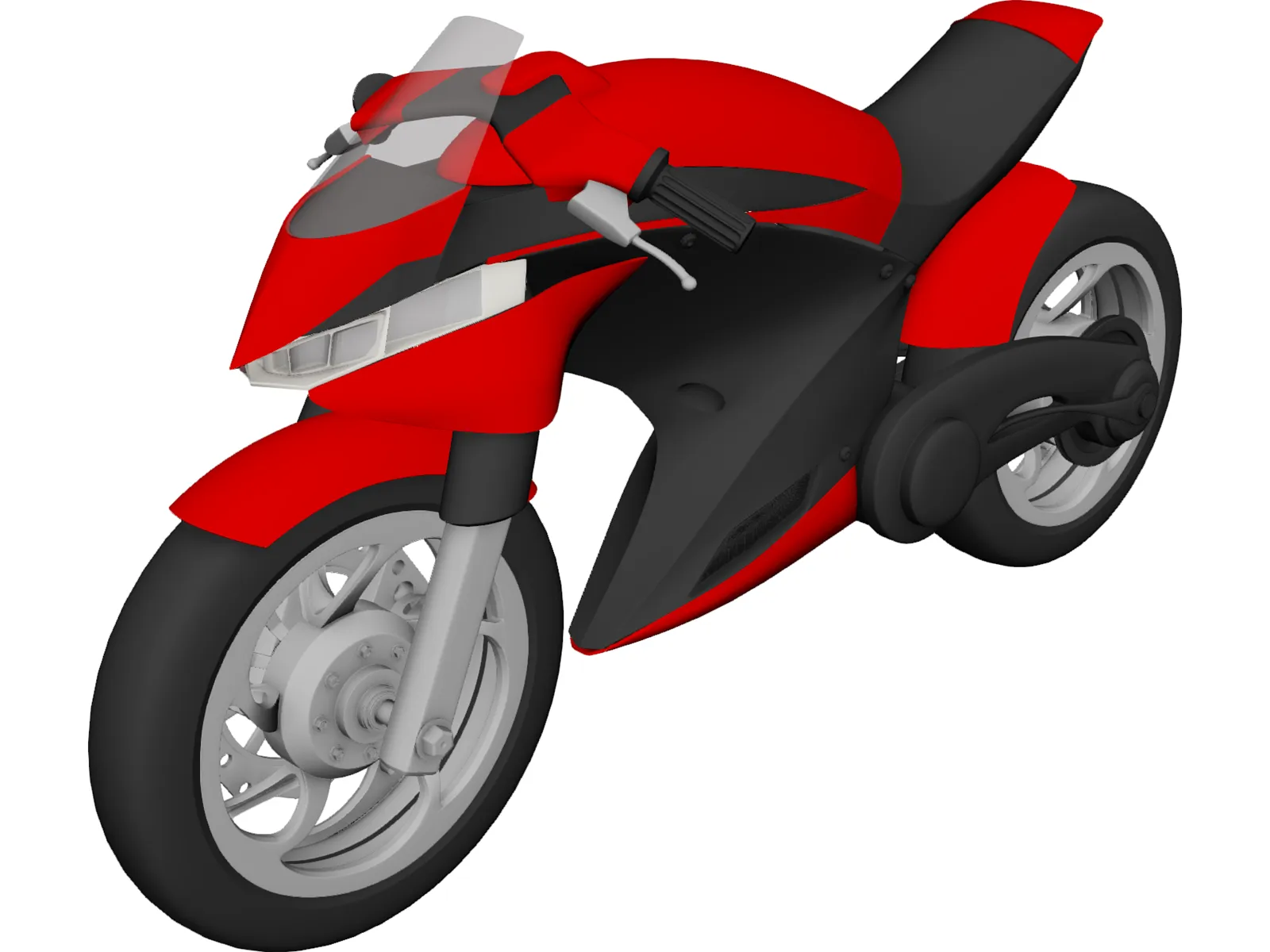 Futuristic Motorcycle 3D Model main preview
