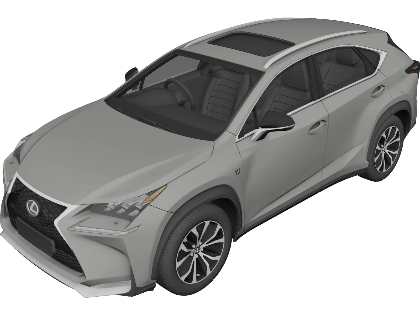 Lexus NX200t (2015) 3D Model main preview