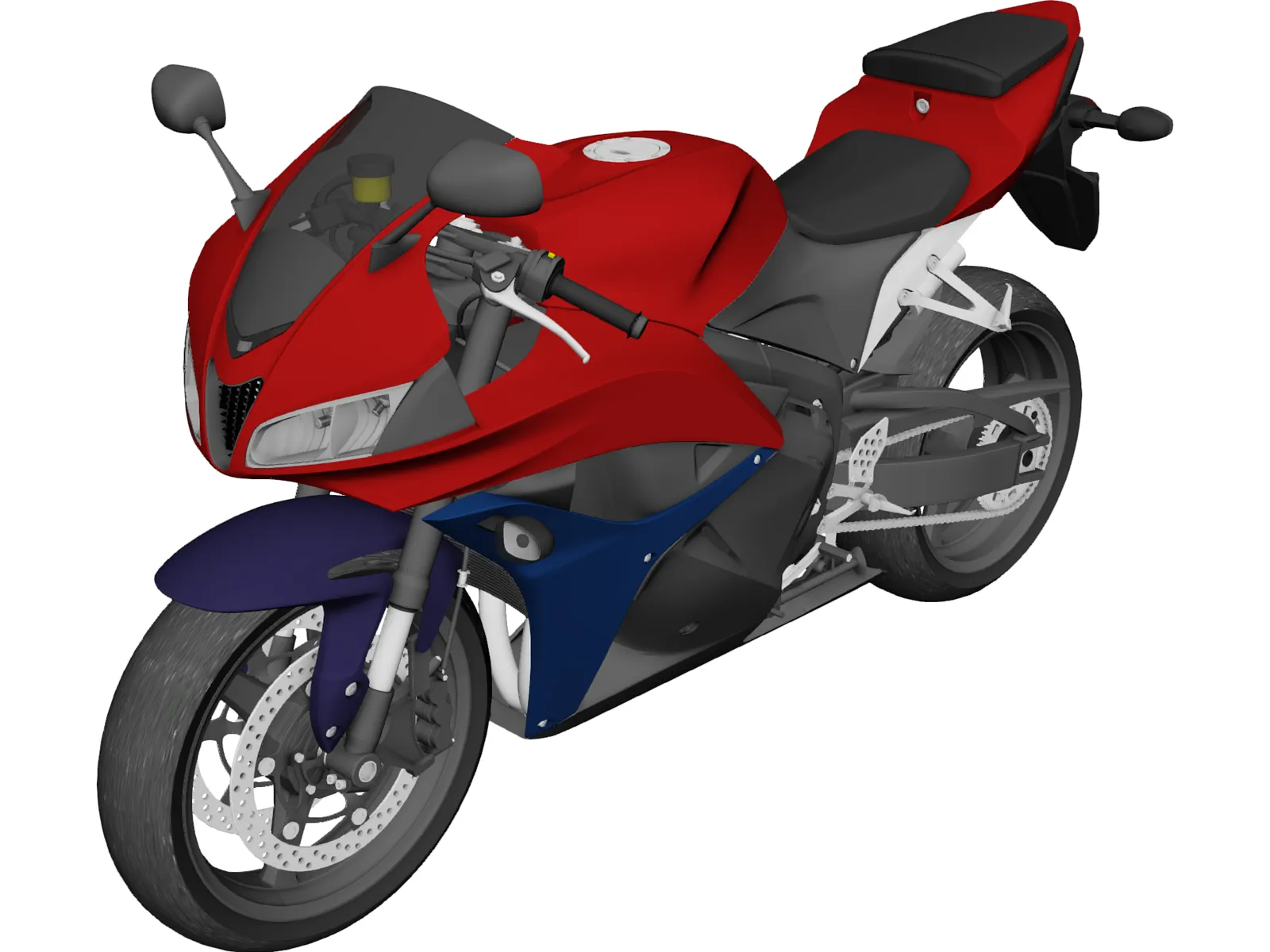 Honda CBR 600RR (2009) 3D Model main preview