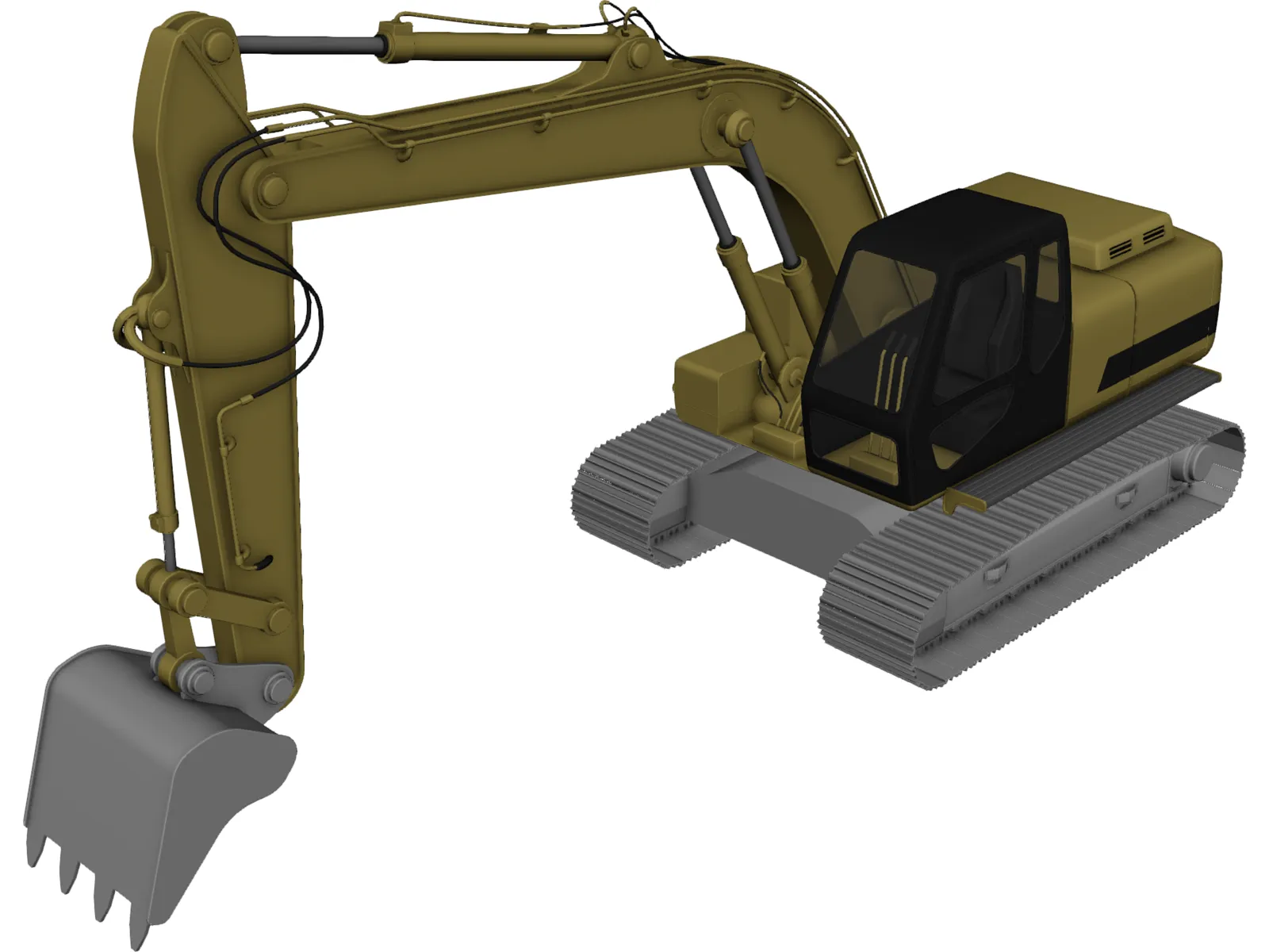 Excavator 3D Model main preview