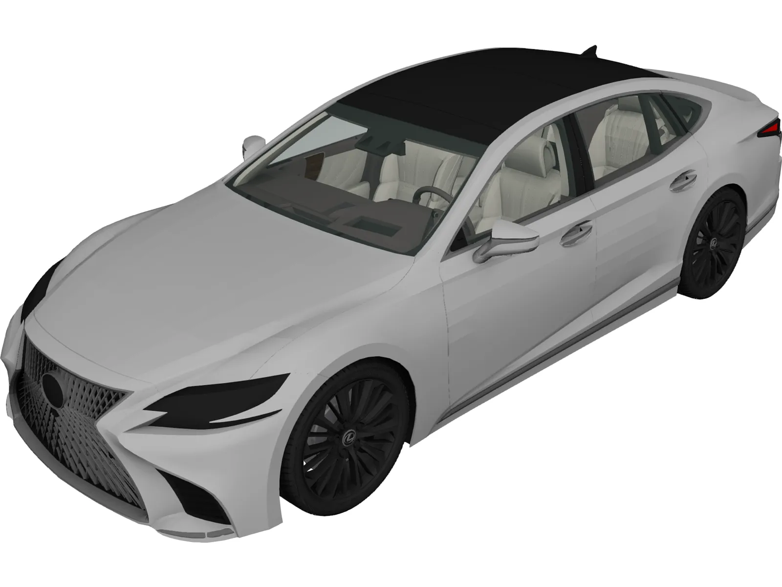 Lexus LS 500 (2018) 3D Model main preview